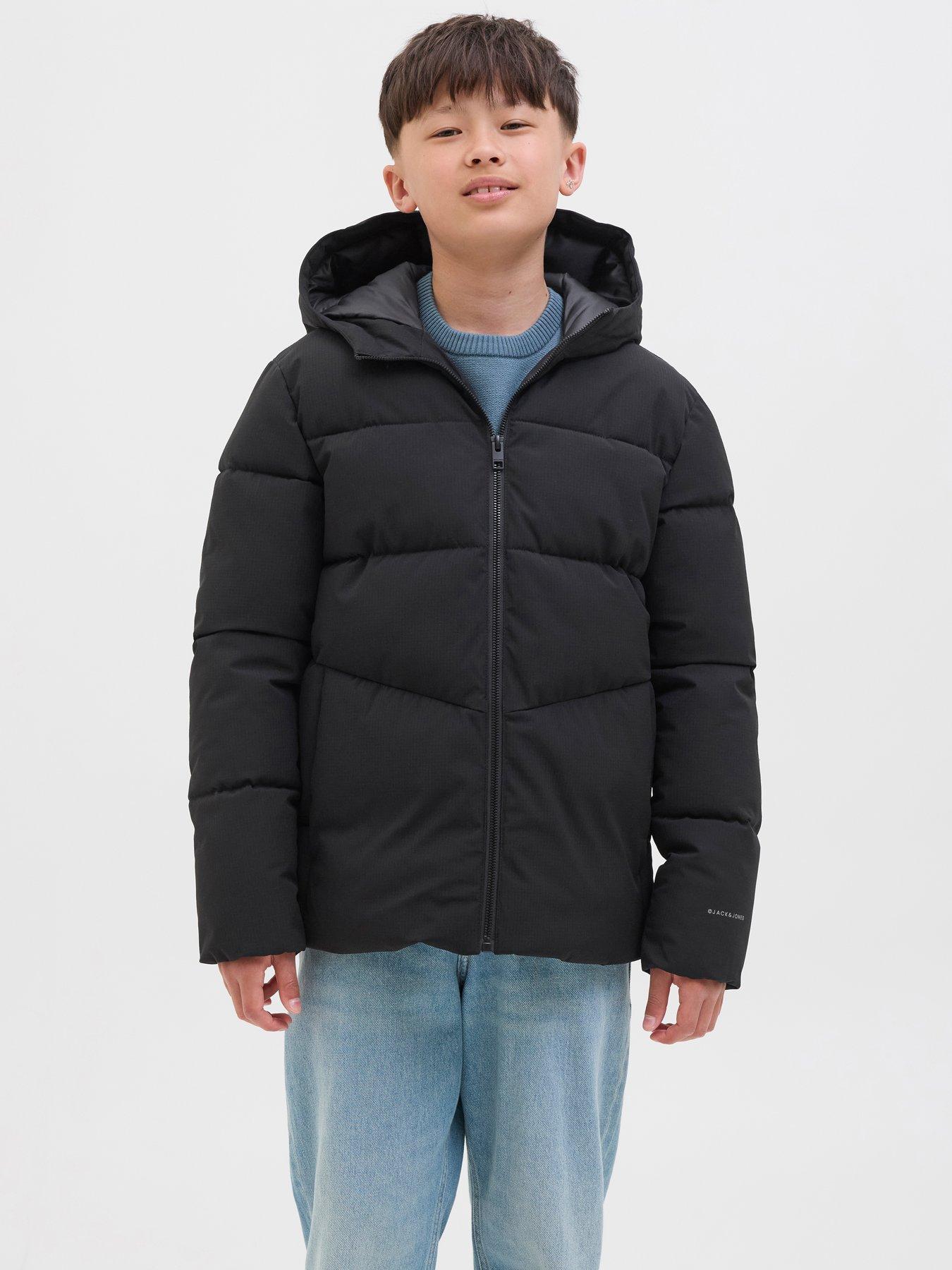 Jack & Jones Junior Boys Padded Jacket, Black, Size Age: 8 Years