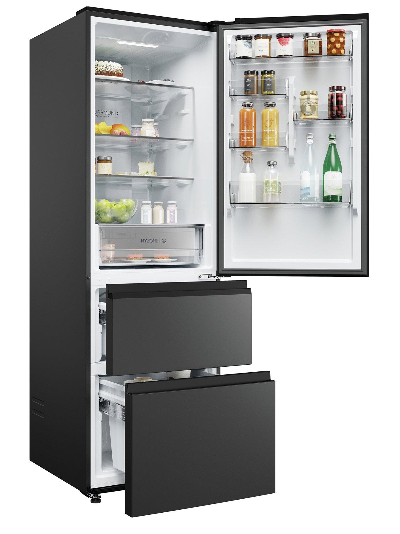 Image 2 of 7 of Haier 3D 60 Series 3 HTW3618ENPB 60/40 Total No Frost Fridge Freezer, Slate Black, E Rated