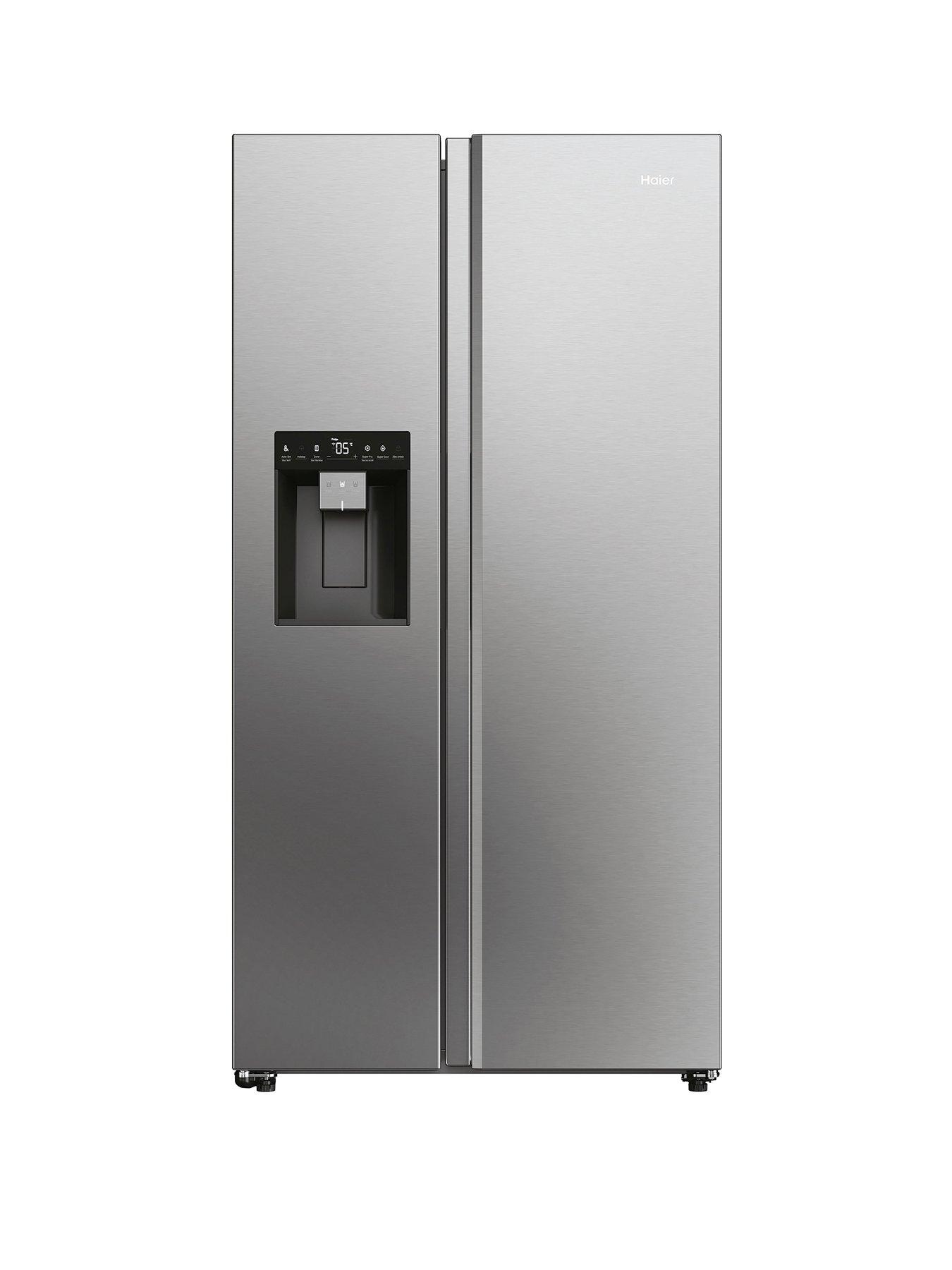 Haier SBS 90 Series 7 HSW79F18CIMM Plumbed Total No Frost American Fridge Freezer, Stainless Steel, C Rated