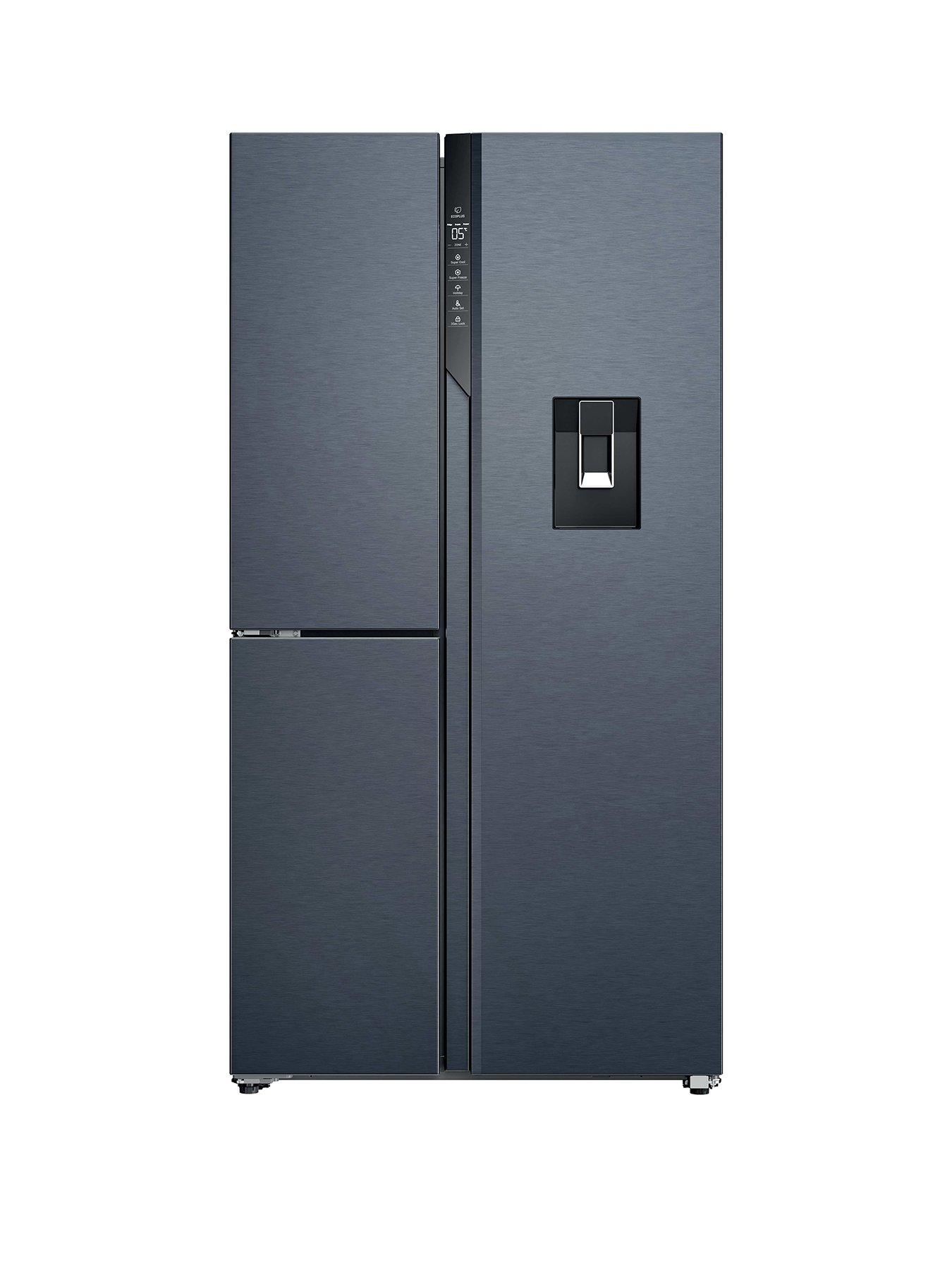 undefined Series 7 Total No Frost American Fridge Freezer, Brushed Black, E Rated