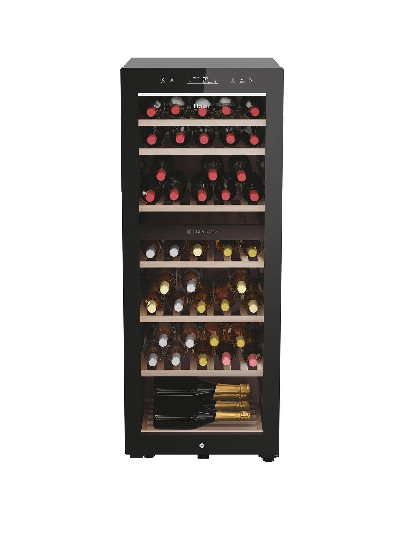 Haier 77 Bottle Dual Zone Wine Cooler, hOn App connected - Black