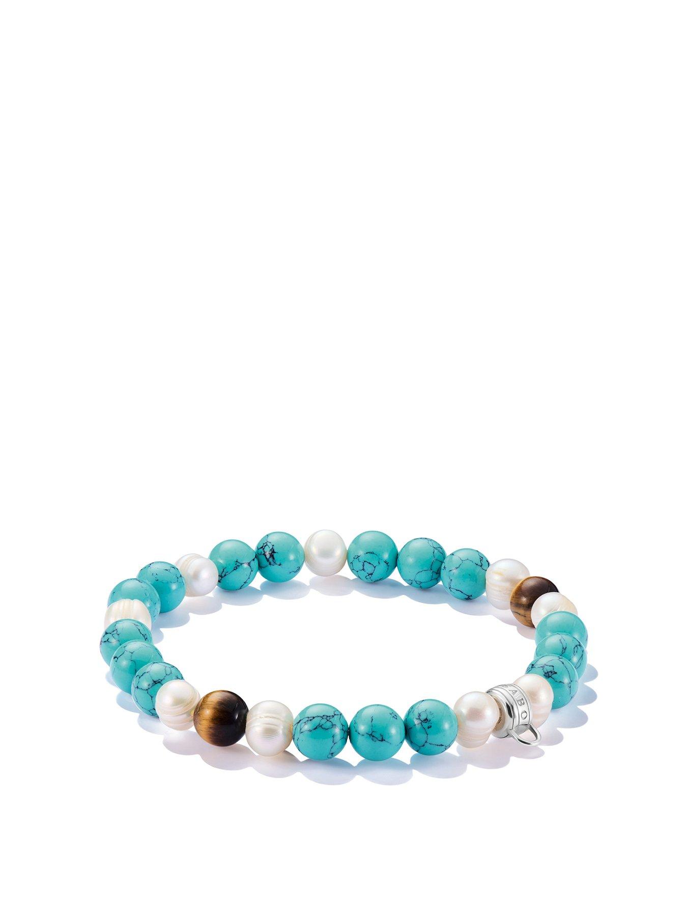Thomas Sabo Bracelet With Freshwater Pearl And Tigers Eye - Multi