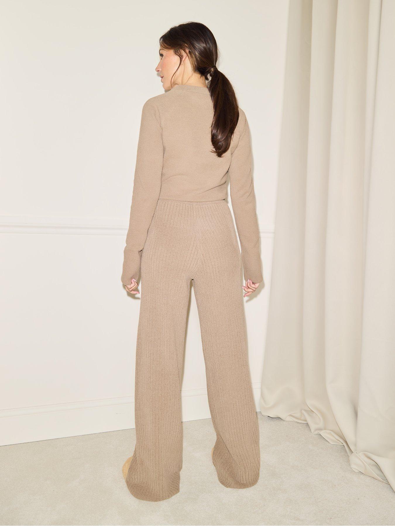 Image 2 of 4 of Michelle Keegan Soft Touch Wide Leg Trousers - Brown