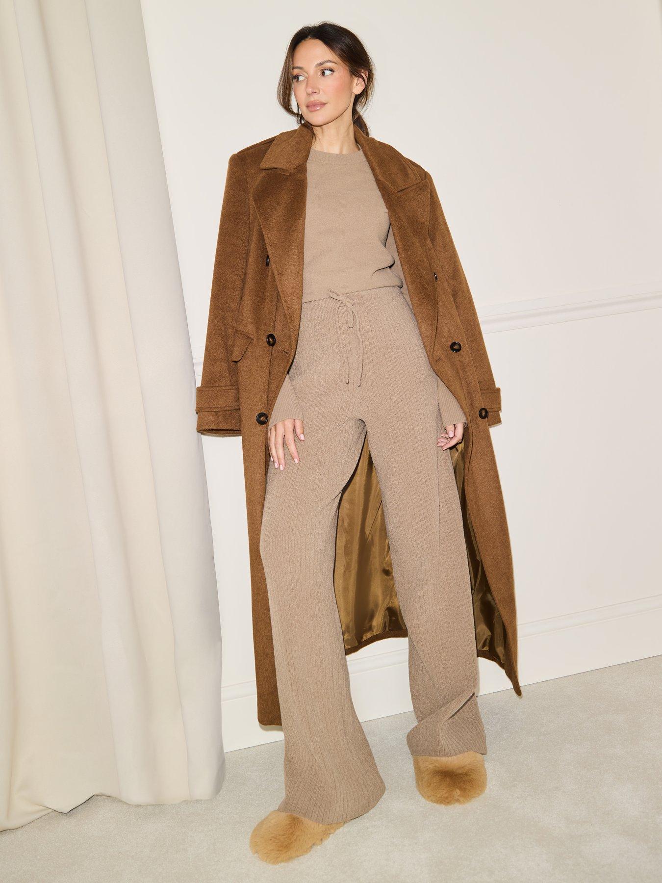Image 3 of 4 of Michelle Keegan Soft Touch Wide Leg Trousers - Brown