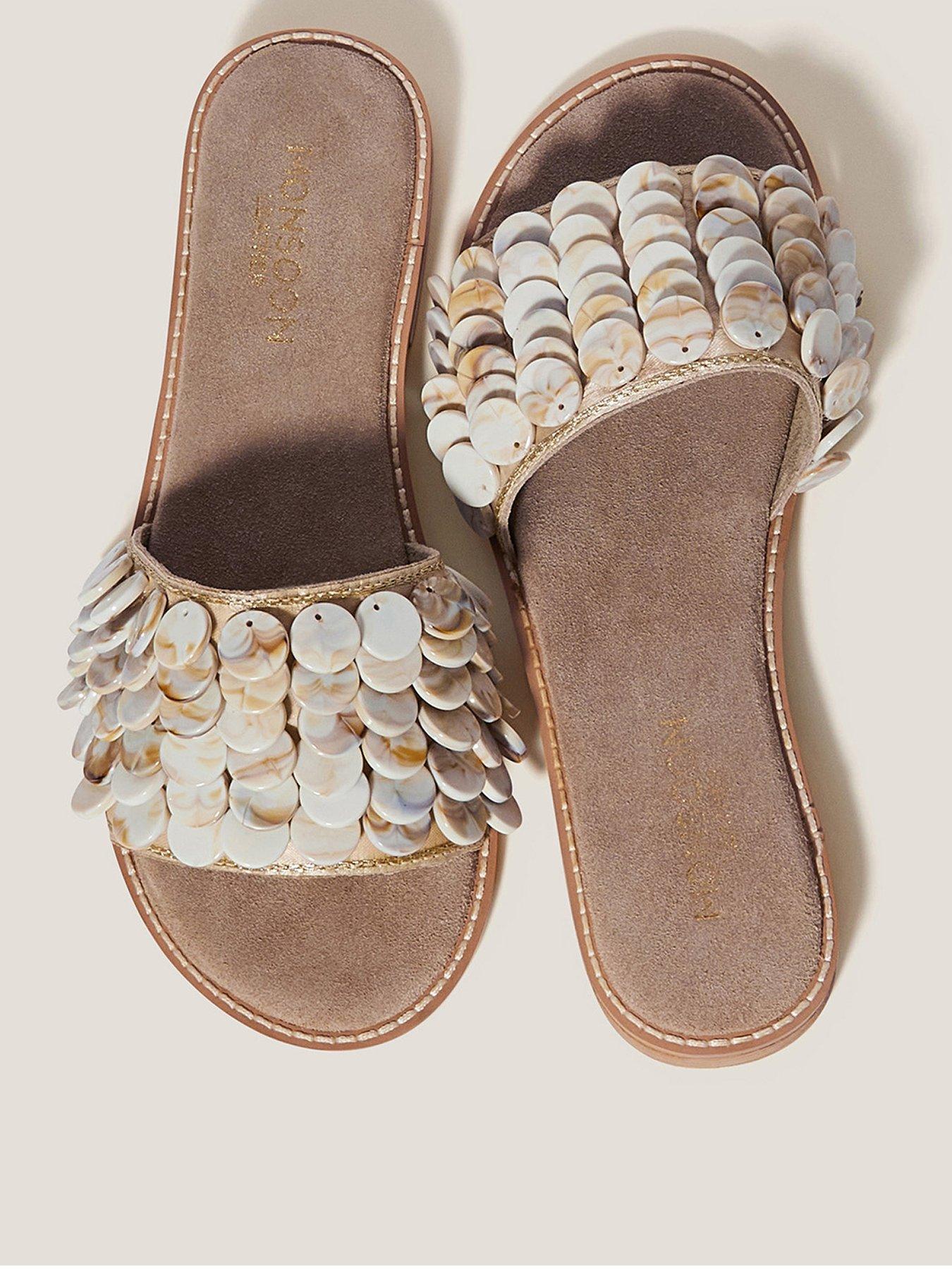 undefined Sacha Shell Sandals - Cream