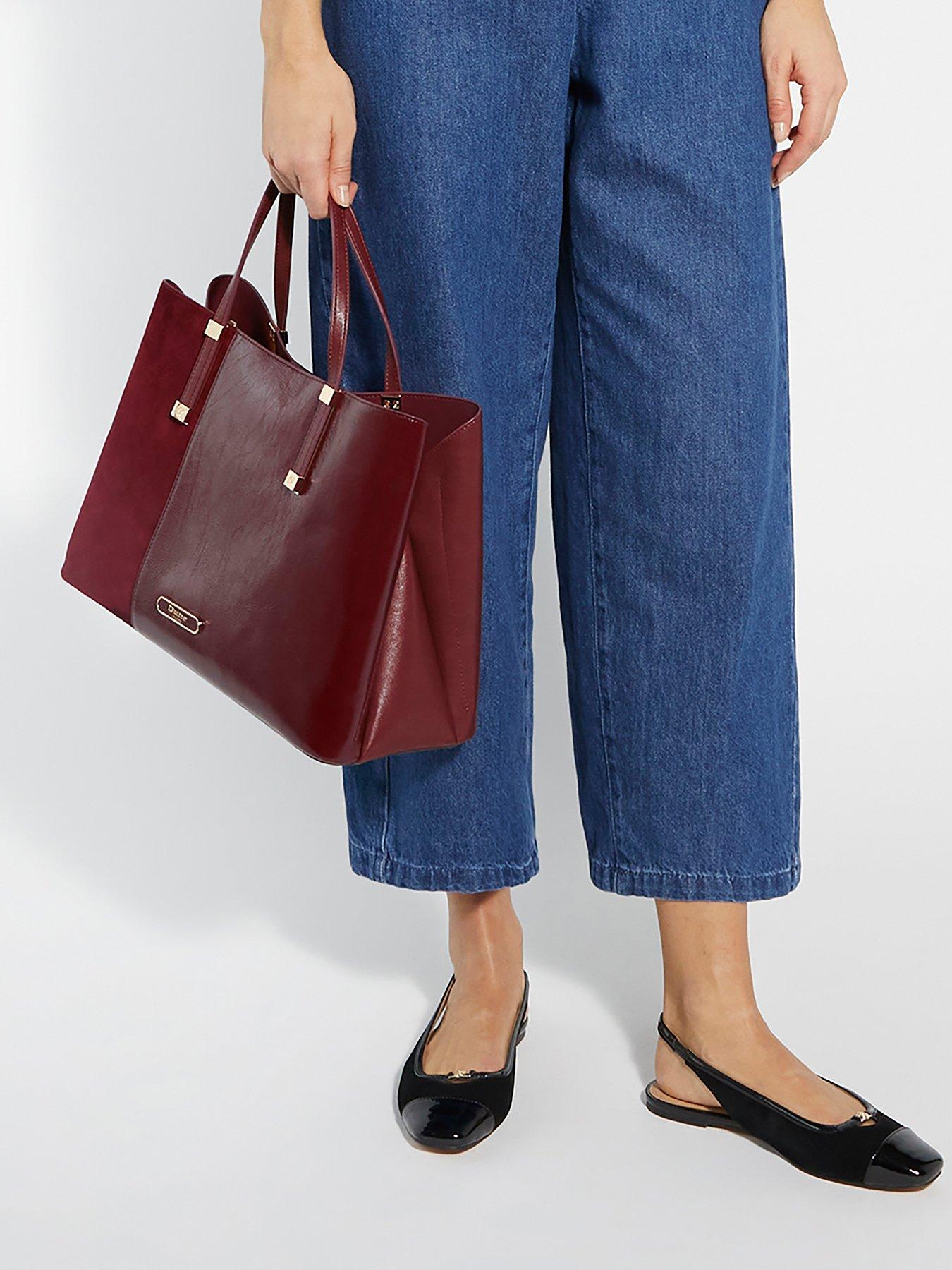 Dune London Dorry P Textured Tote Bag - Burgundy