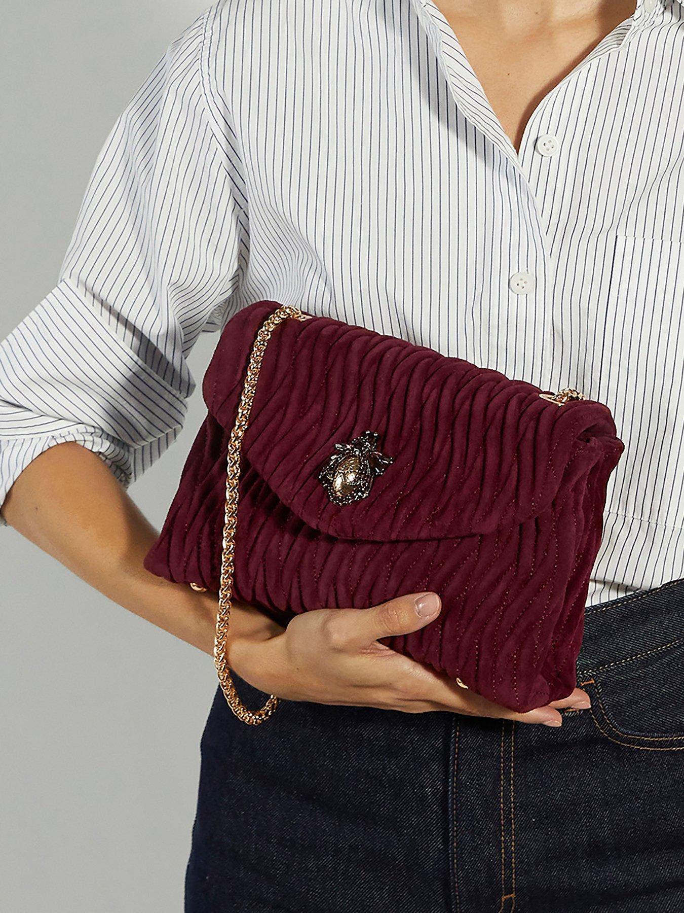 Dune London Darling Premium Collection Leather Cross Body Bag - Burgundy