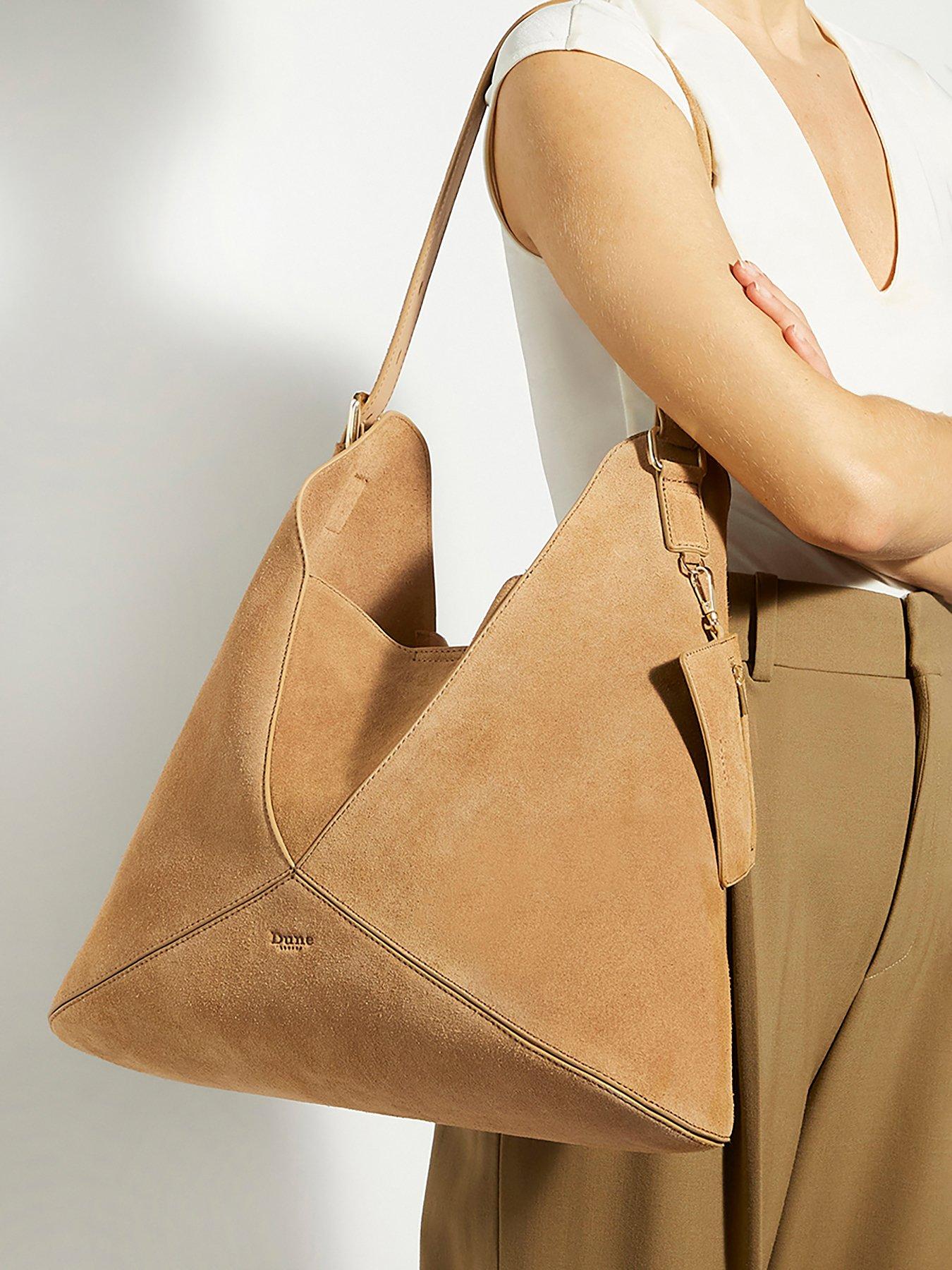 Dune London Dearest Suede Slouch Bag Tan Very