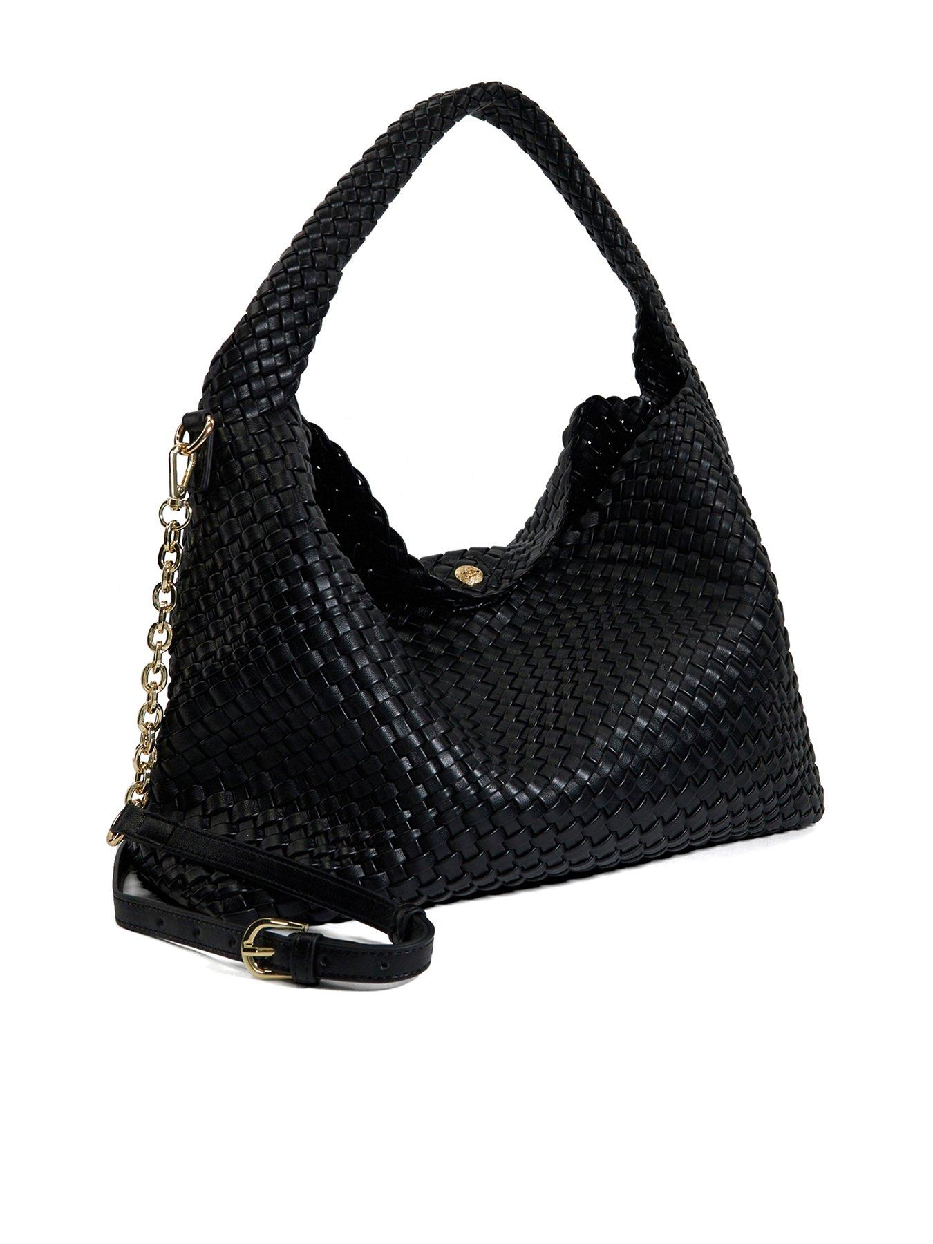 Image 2 of 3 of Dune London Deliberate L Woven Shoulder Bag - Black