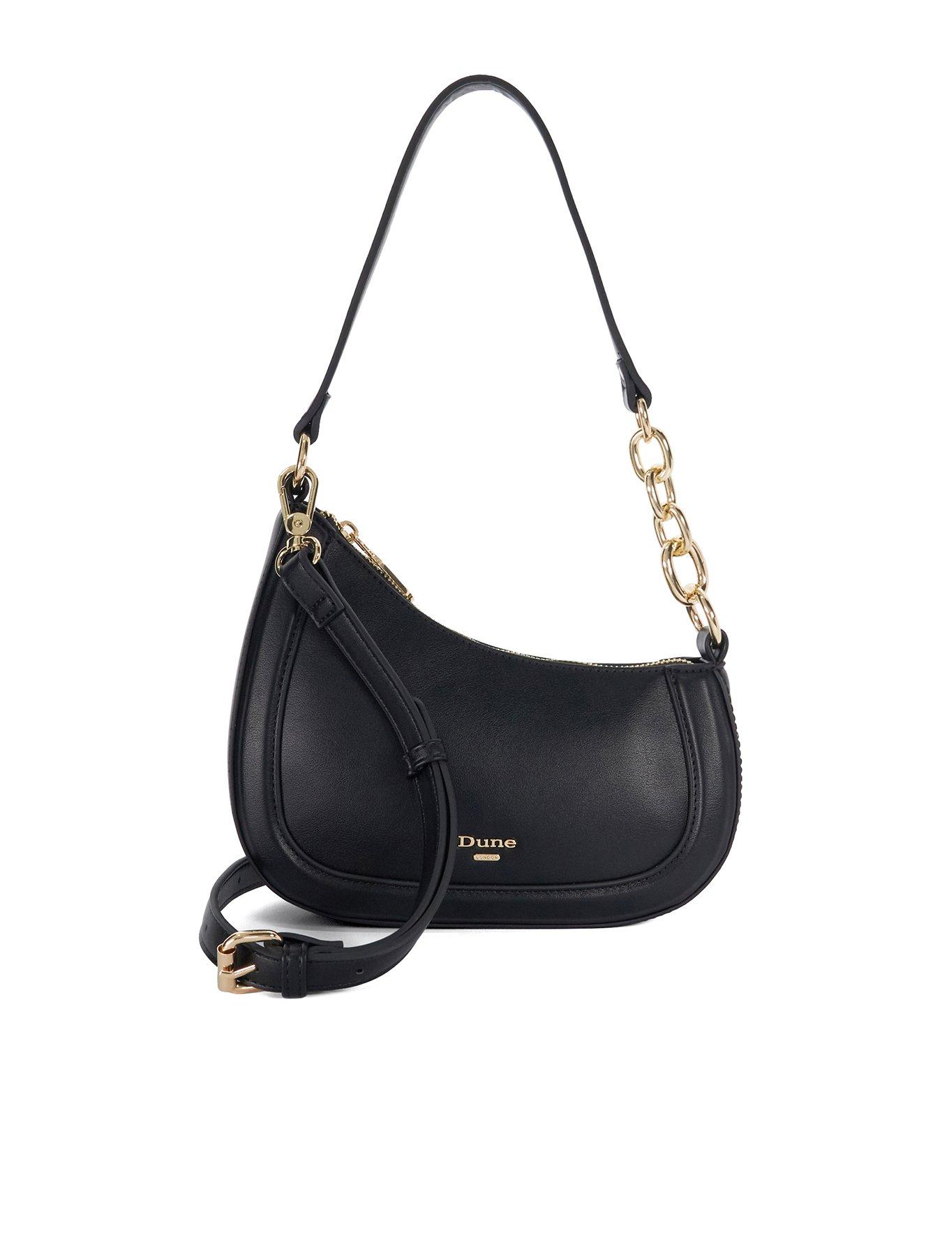 undefined Direction Asymmetric Chain Detail Shoulder Bag - Black
