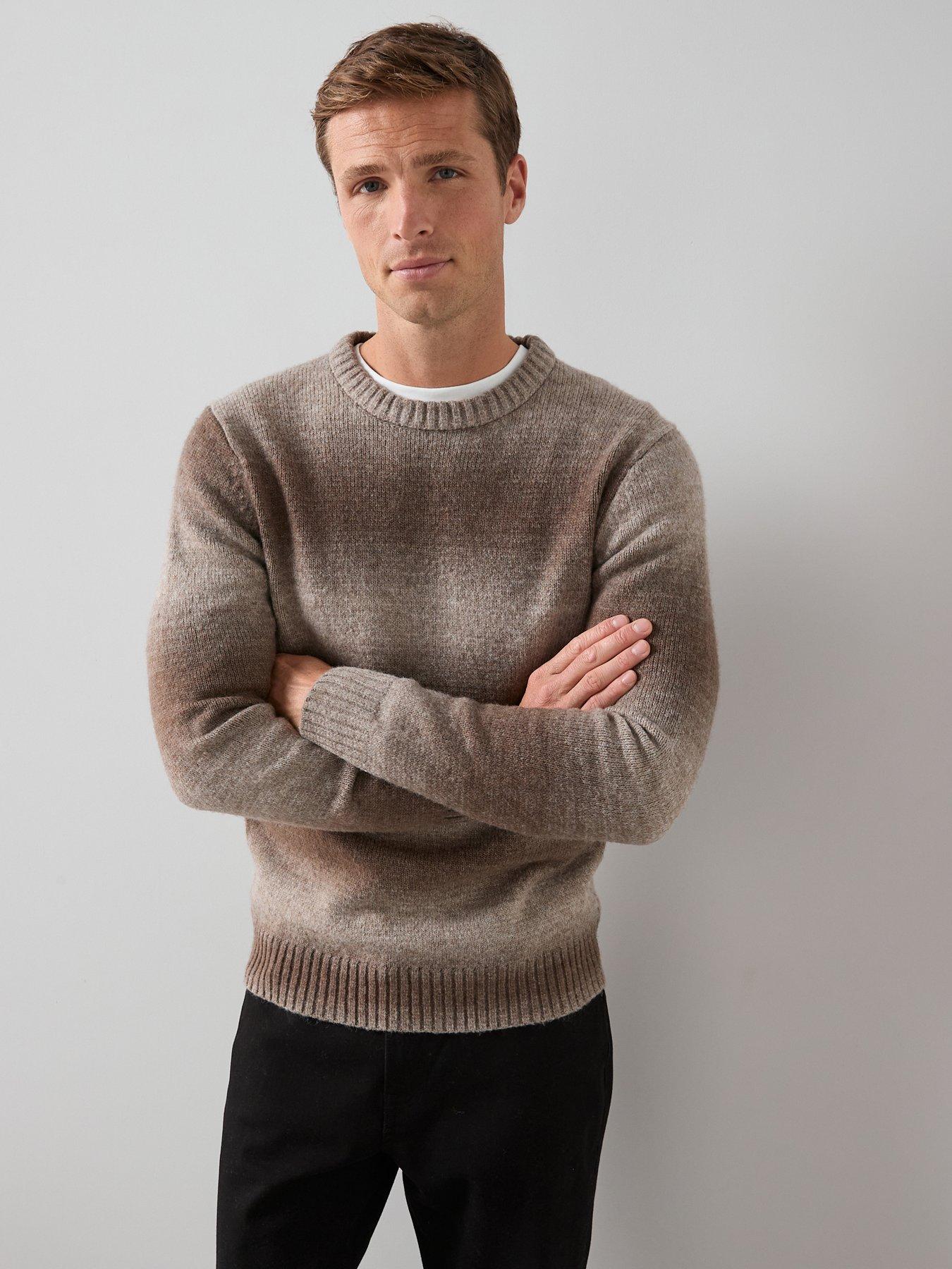 Image 1 of 6 of The Very Collection Colourblock Crew Neck Jumper - Stone