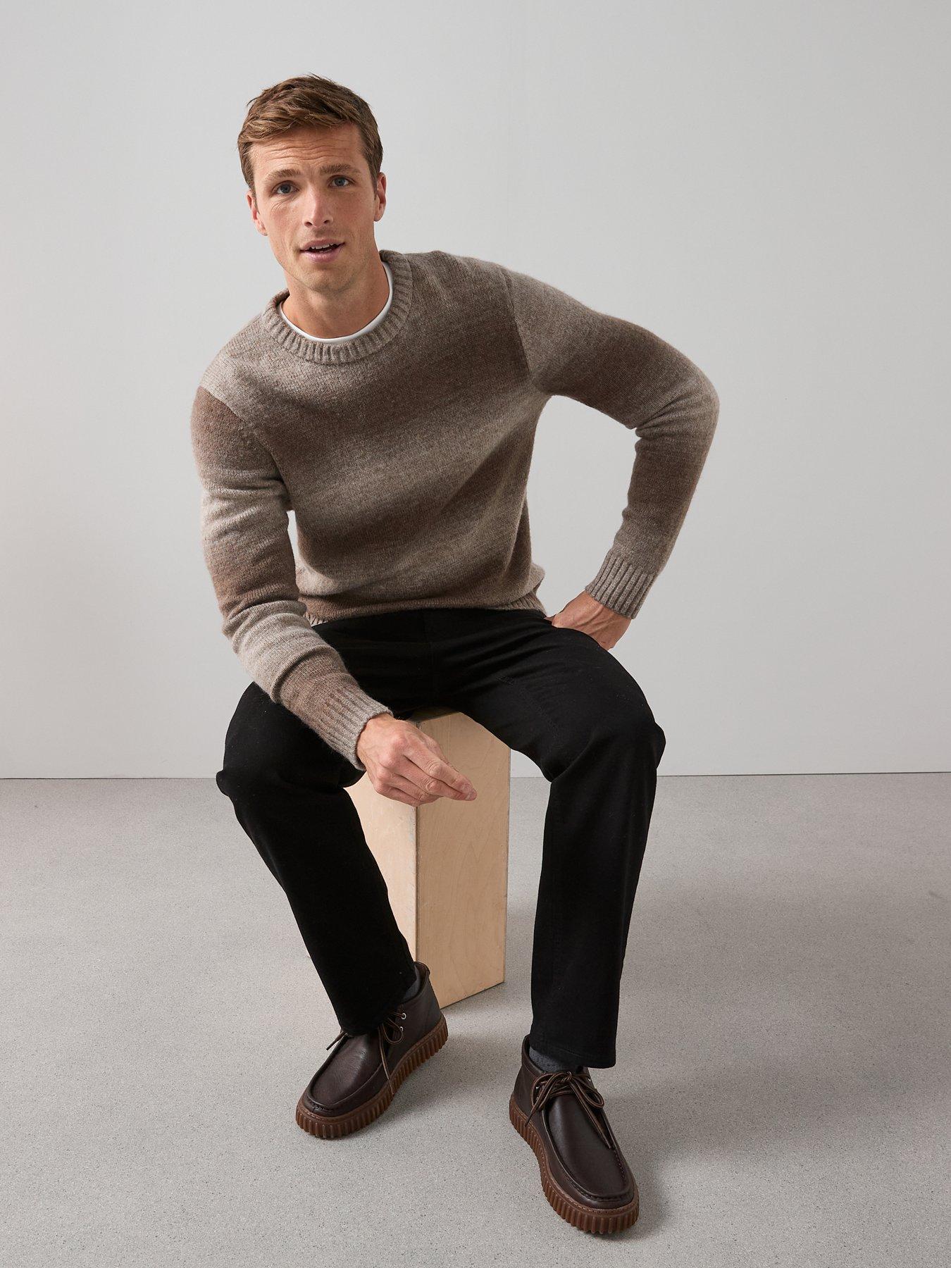 Image 6 of 6 of The Very Collection Colourblock Crew Neck Jumper - Stone