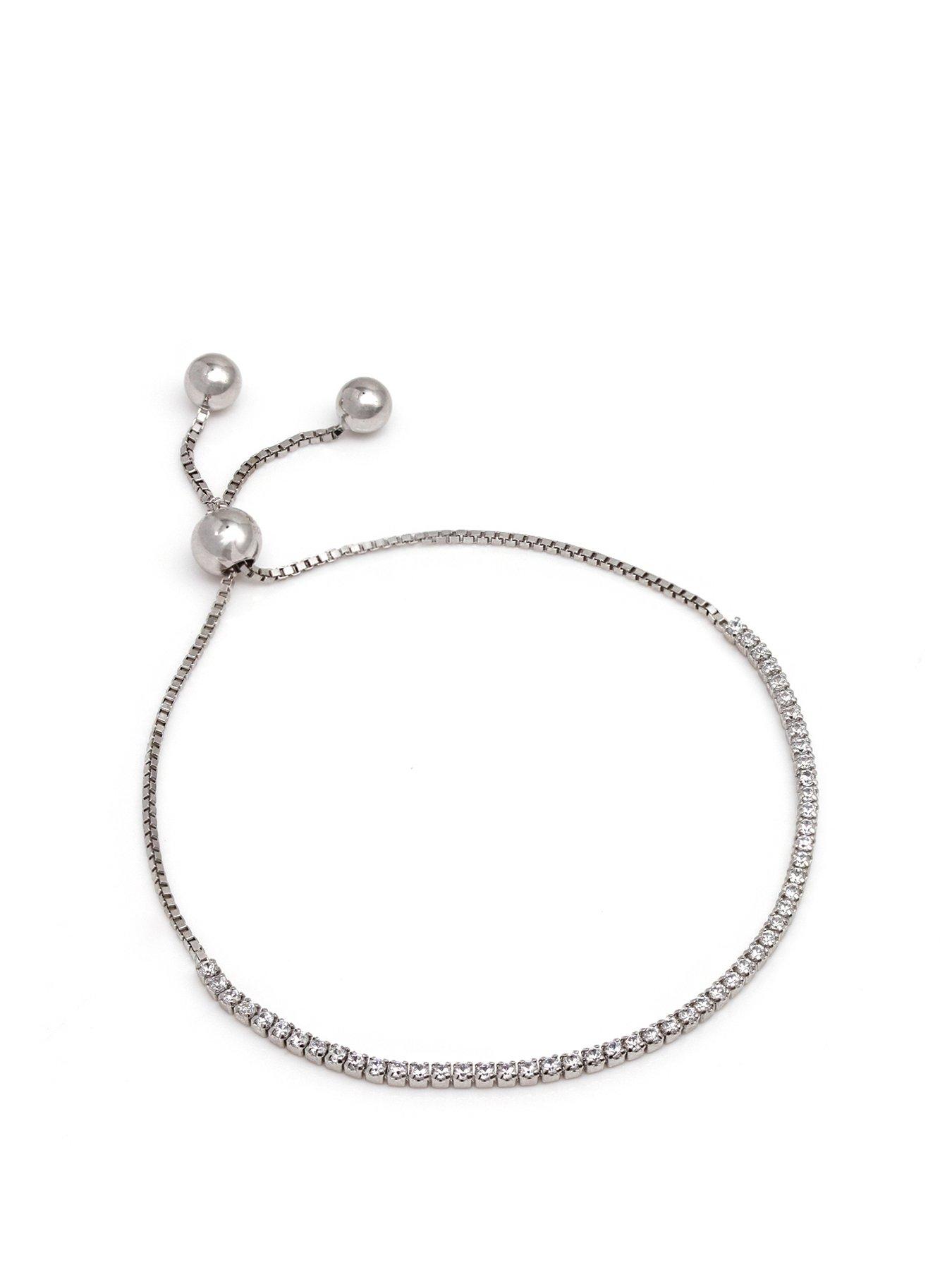 Say It With Adjustable Tennis Bracelet - Silver