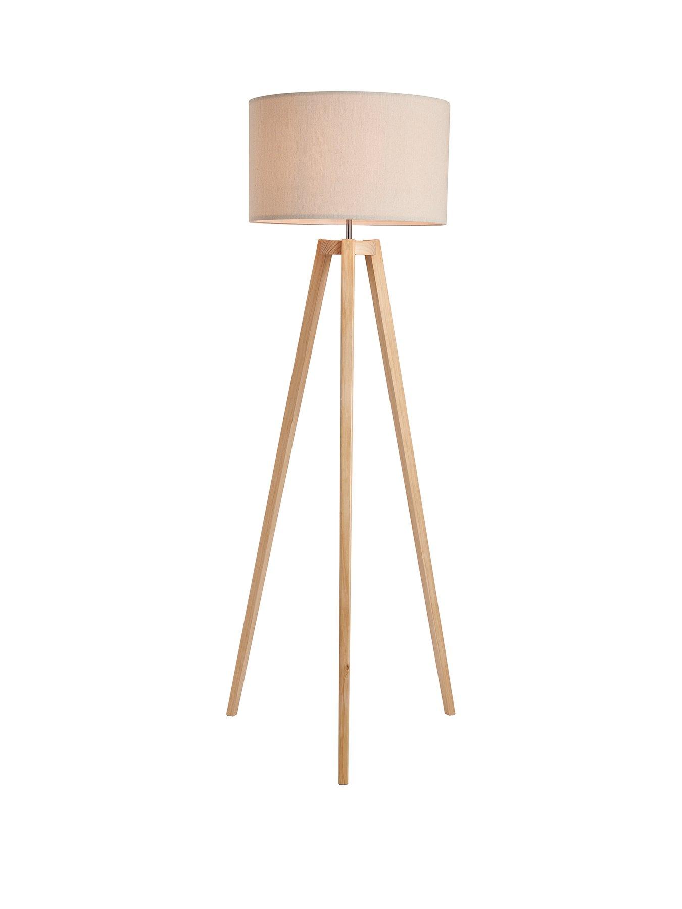 Image 2 of 4 of Very Home Keeley Wooden Tripod Floor Lamp
