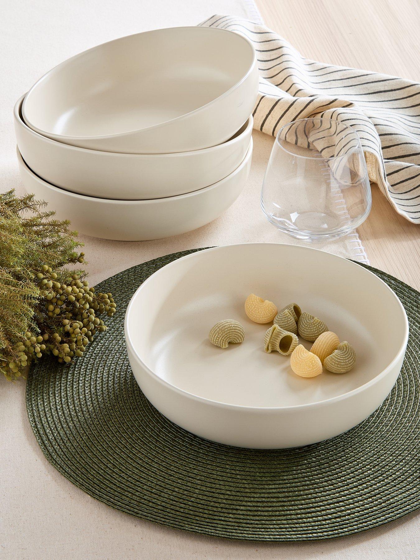 Very Home Cream Set Of 4 Saintes Pasta Bowls