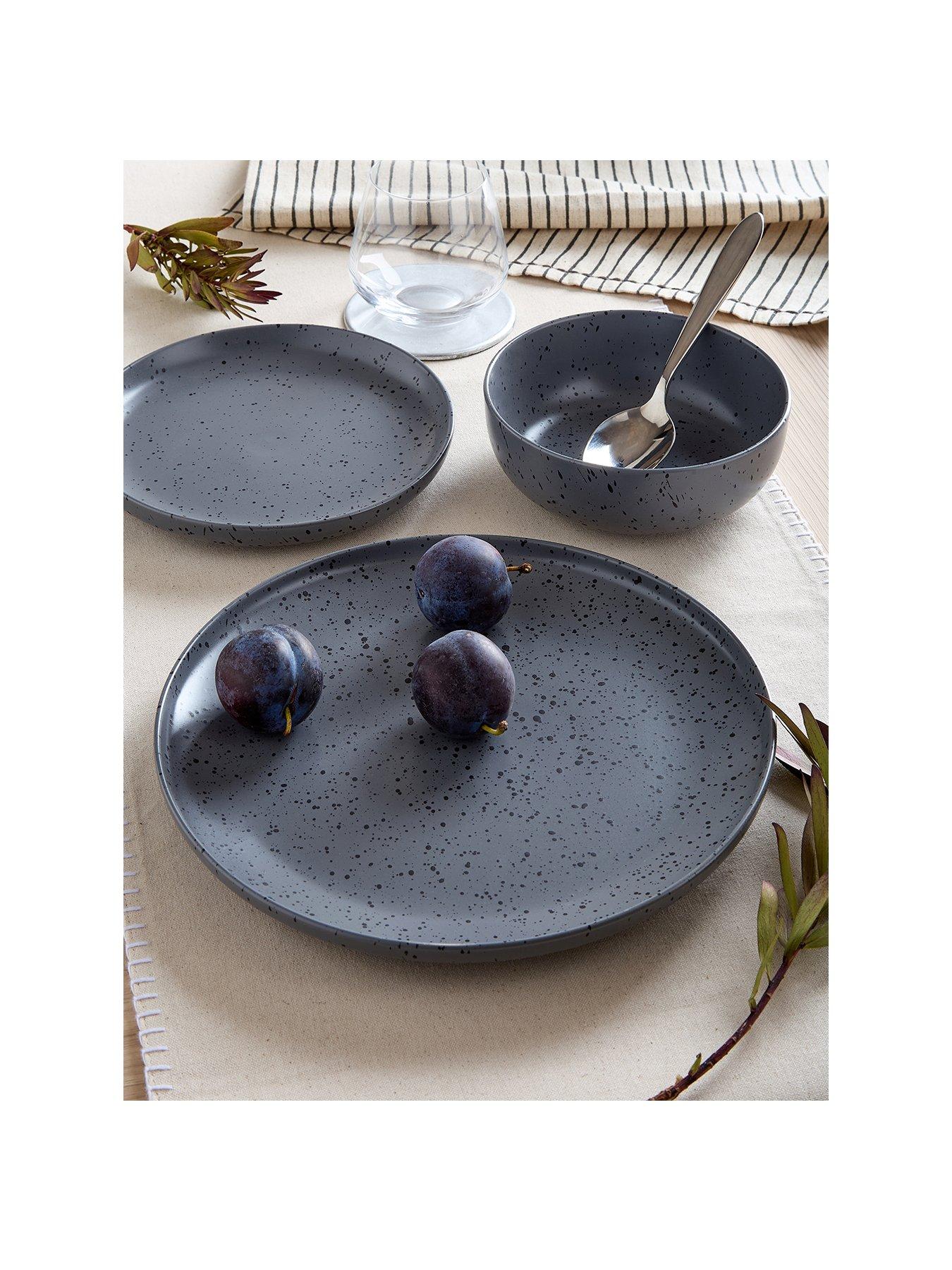 Image 2 of 6 of The Very Collection Grey Speckle Reactive 12 Piece Dinner Set