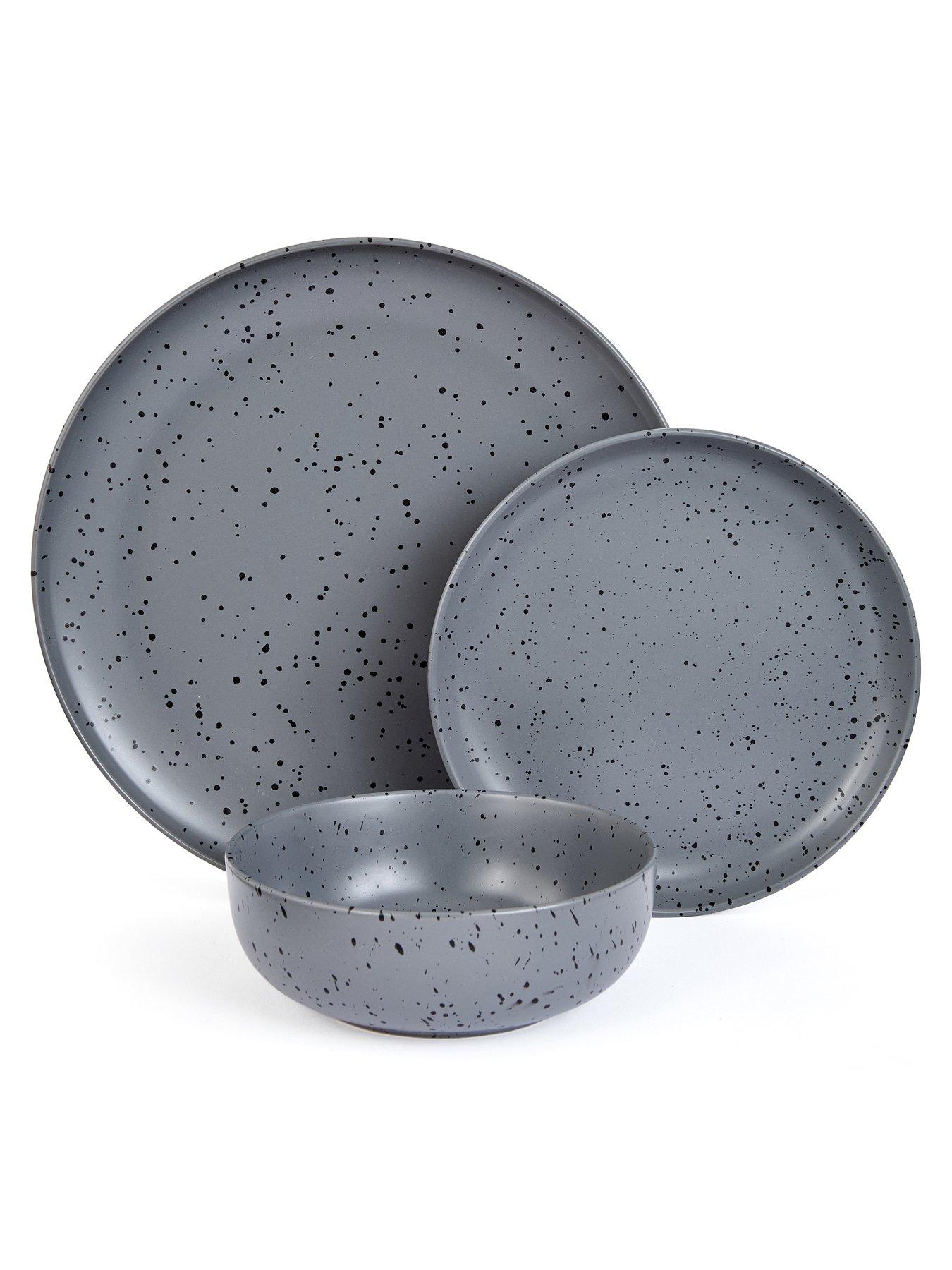 Image 3 of 6 of The Very Collection Grey Speckle Reactive 12 Piece Dinner Set