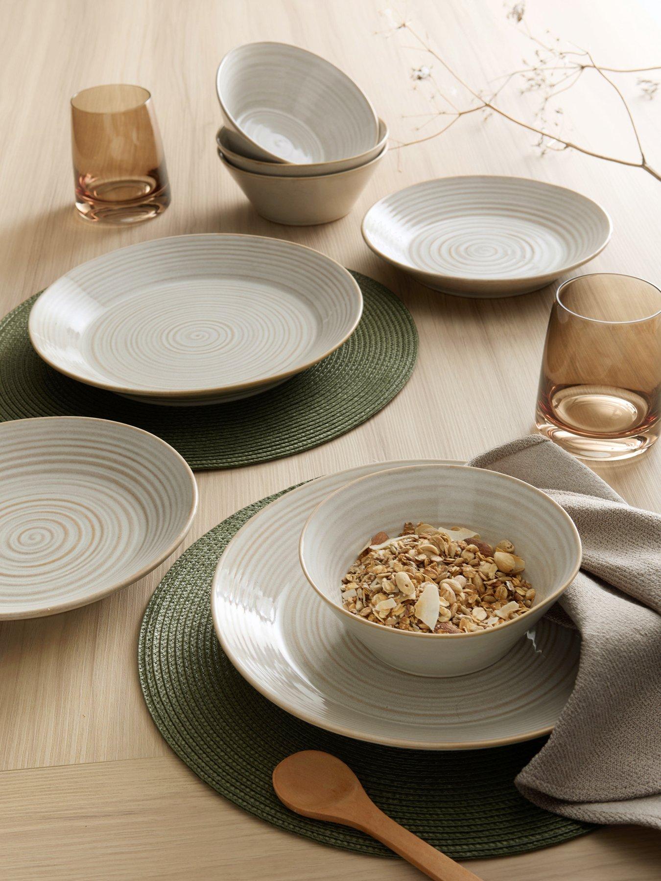 Michelle Keegan Home Spinwash Rimmed 12 Piece Dinner Set