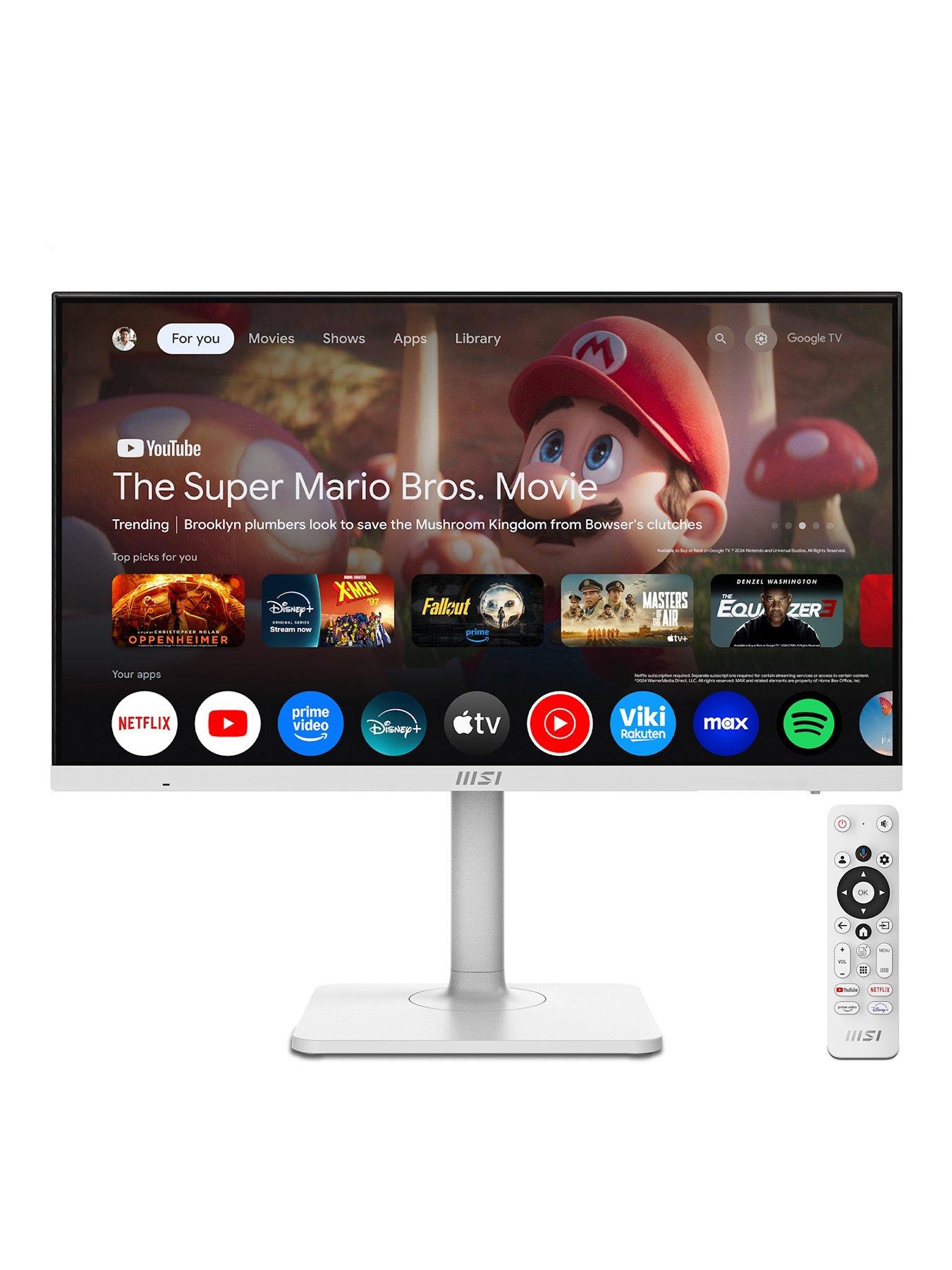 MSI 27-inch 4K UHD Modern MD272UPSW Google TV Smart Monitor - White
