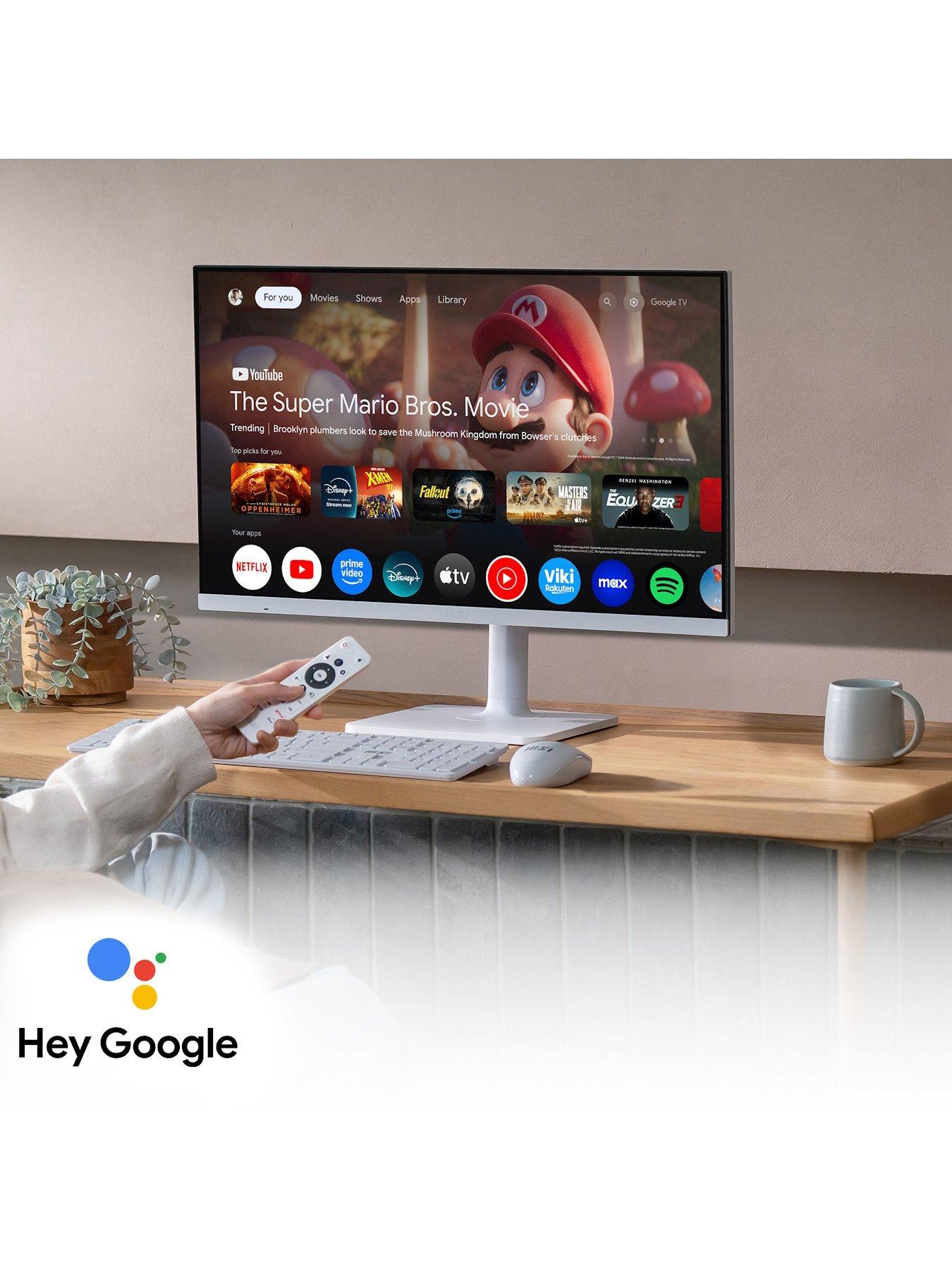 Image 4 of 7 of MSI 27-inch 4K UHD Modern MD272UPSW Google TV Smart Monitor - White