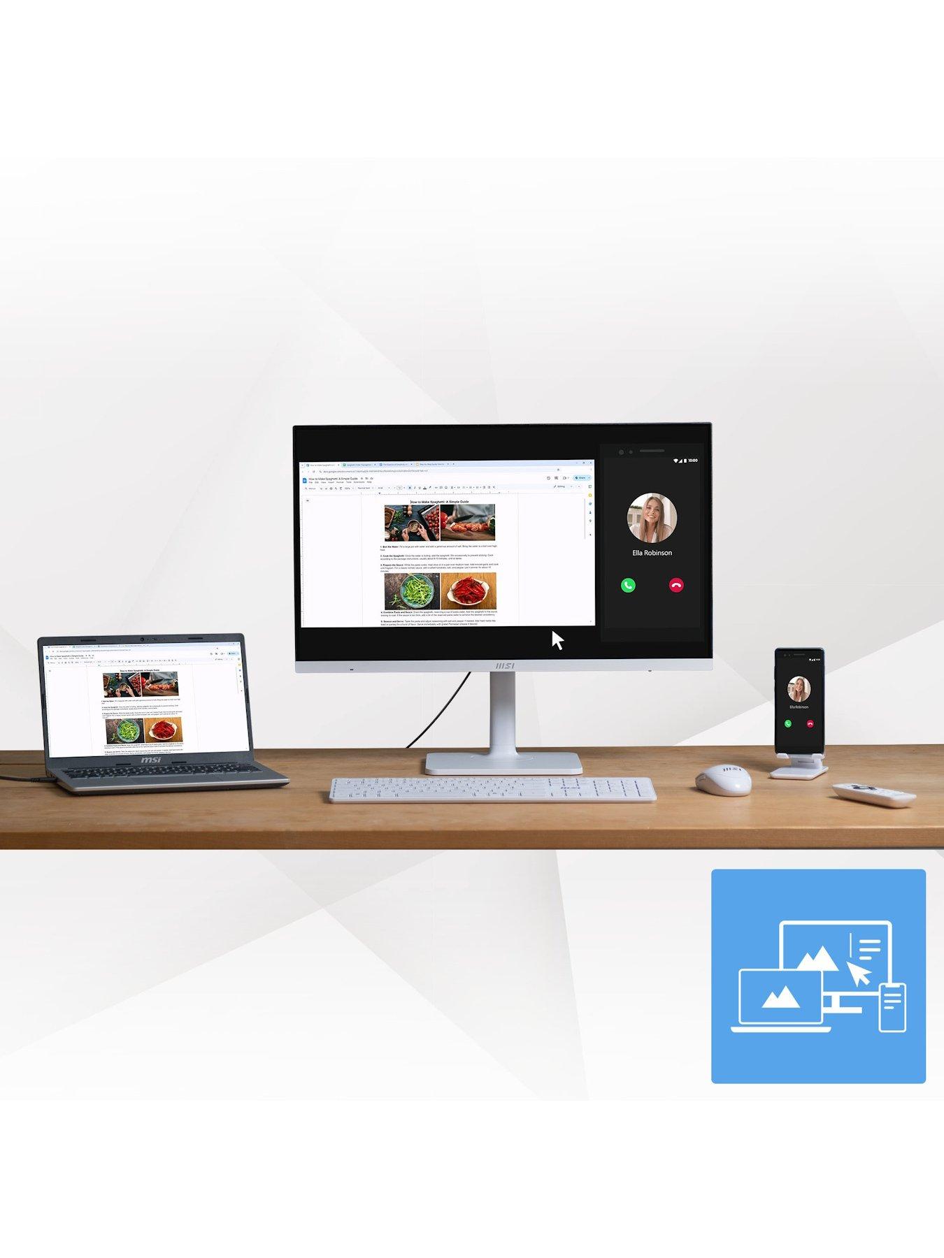 Image 5 of 7 of MSI 27-inch 4K UHD Modern MD272UPSW Google TV Smart Monitor - White