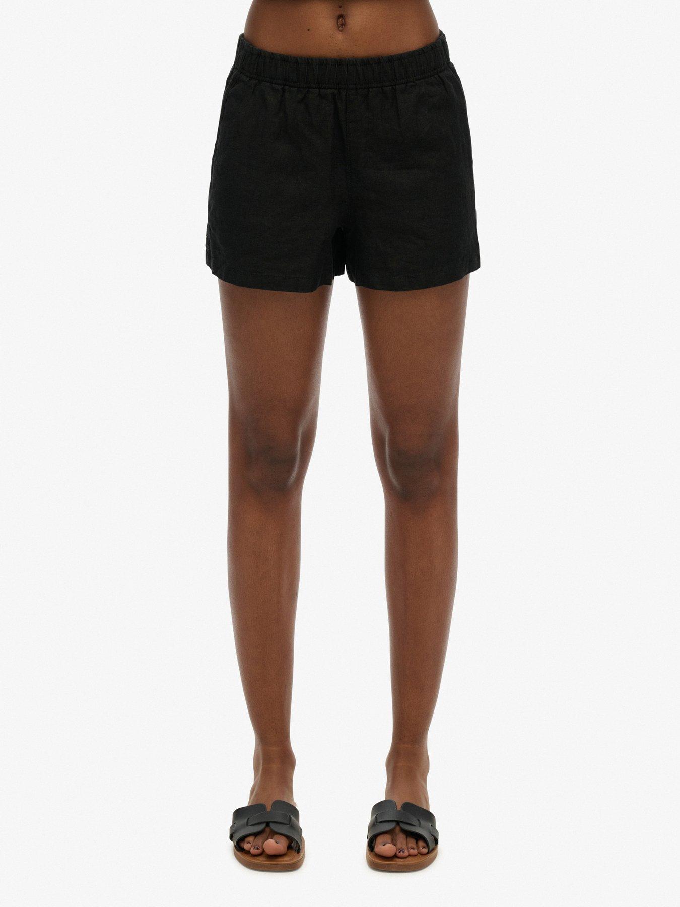 undefined Linen Shorts - Black
