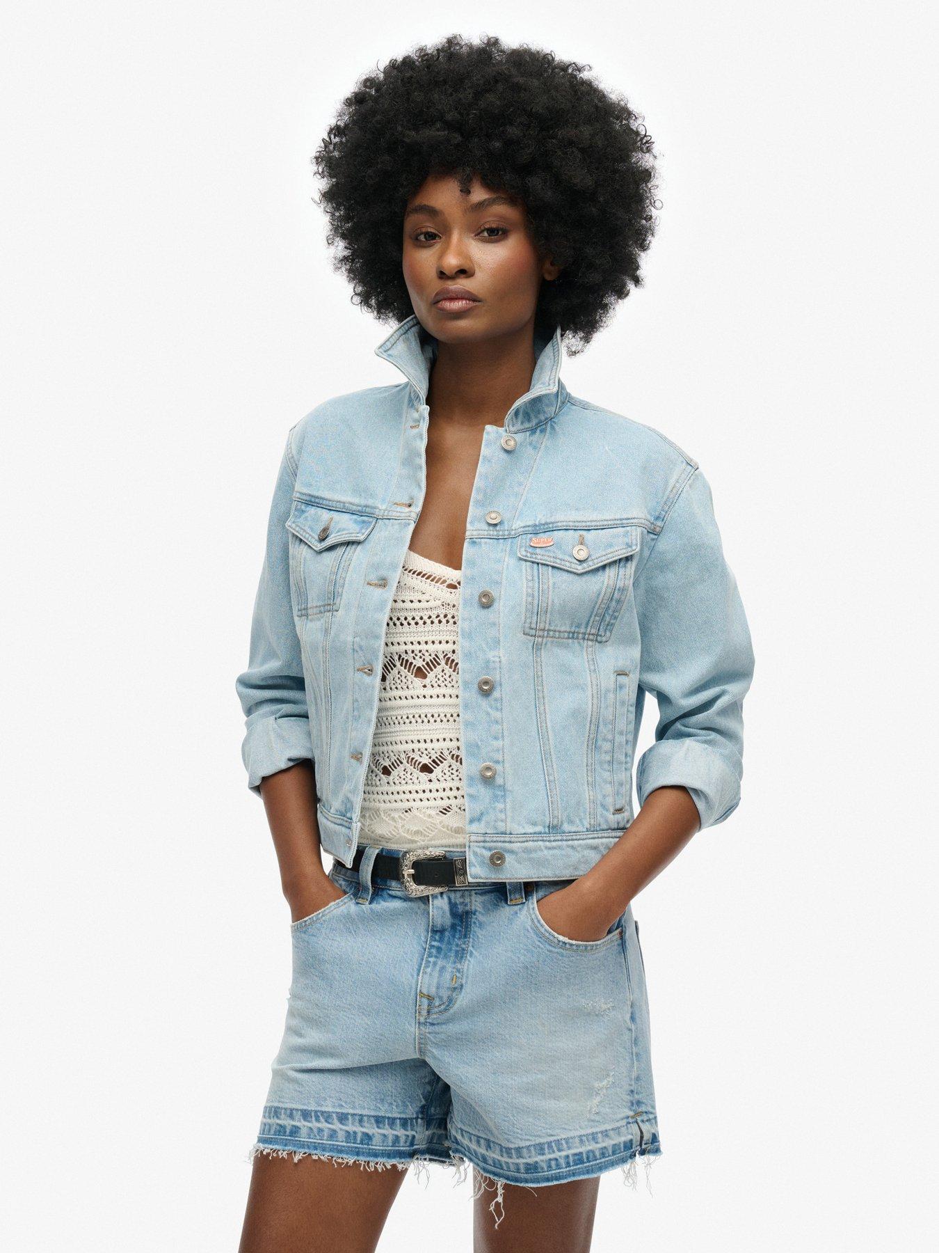 undefined Embellished Denim Jacket - Blue