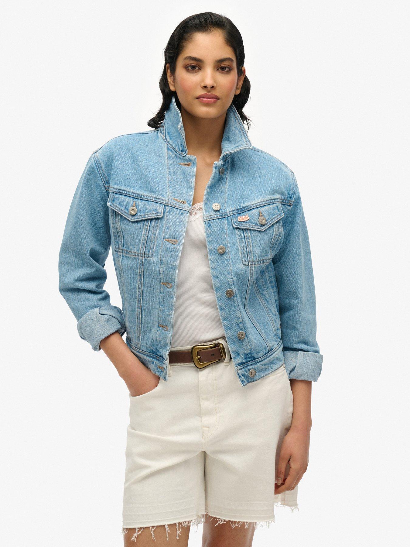 undefined Embellished Denim Jacket - Blue