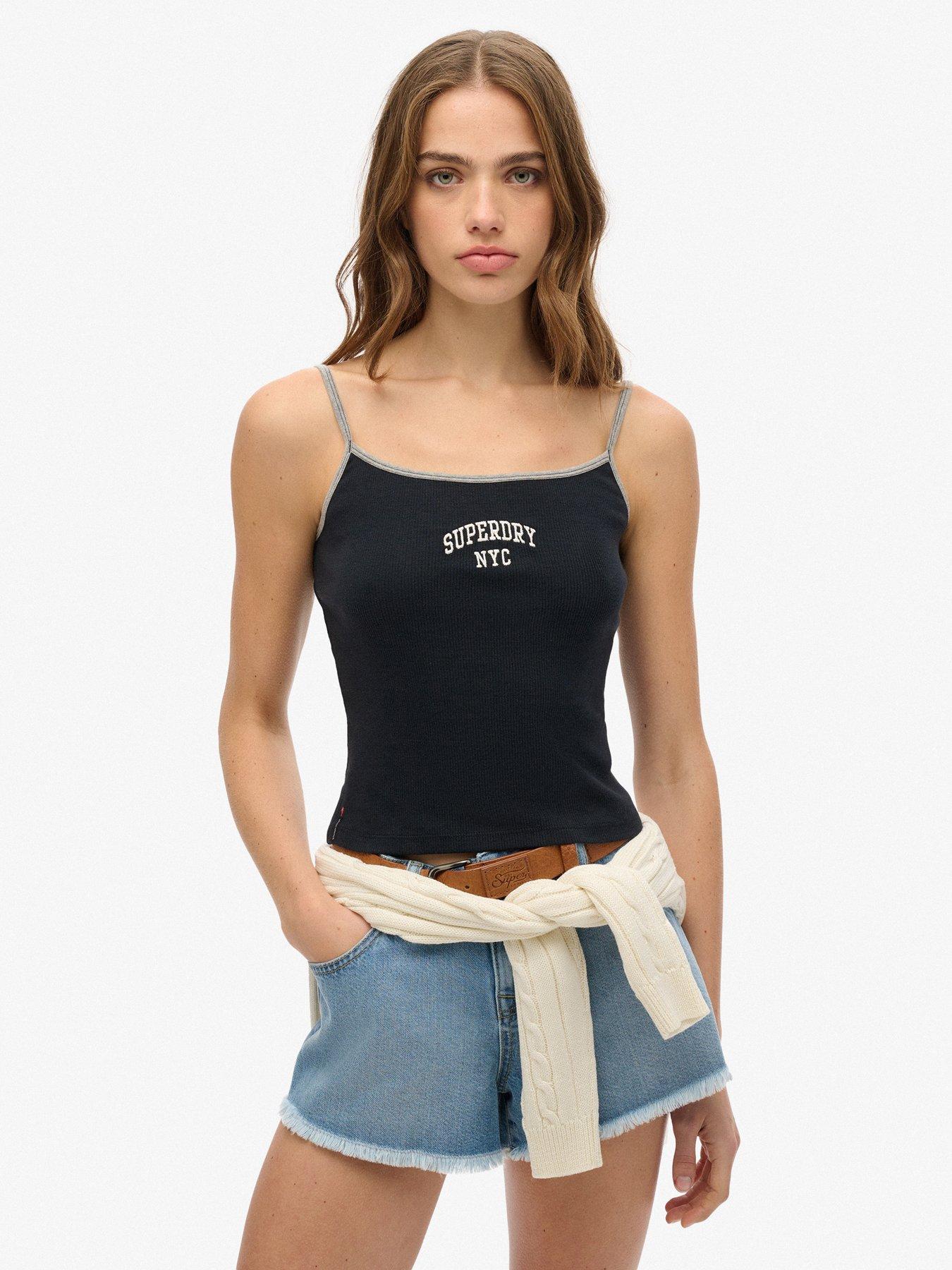 Superdry Athletic Essentials Cami Top, Blue, Size 12, Women