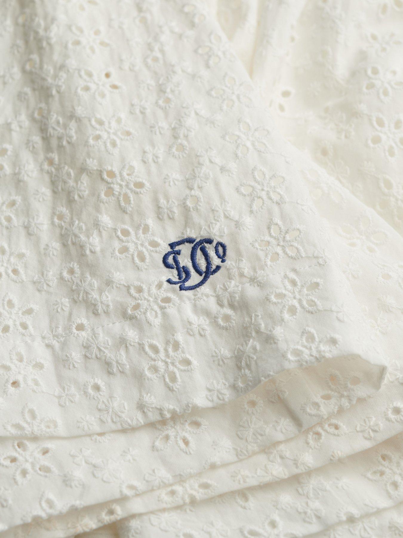 Image 6 of 6 of Superdry Broderie Cami Mini Dress - White