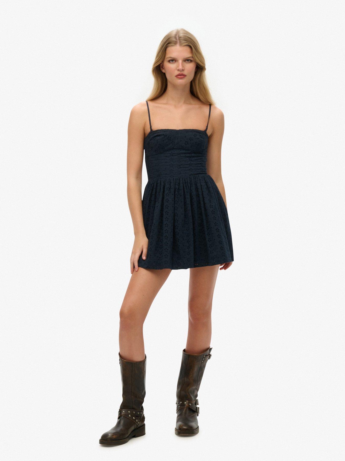 Superdry Broderie Cami Mini Dress - Blue | Very