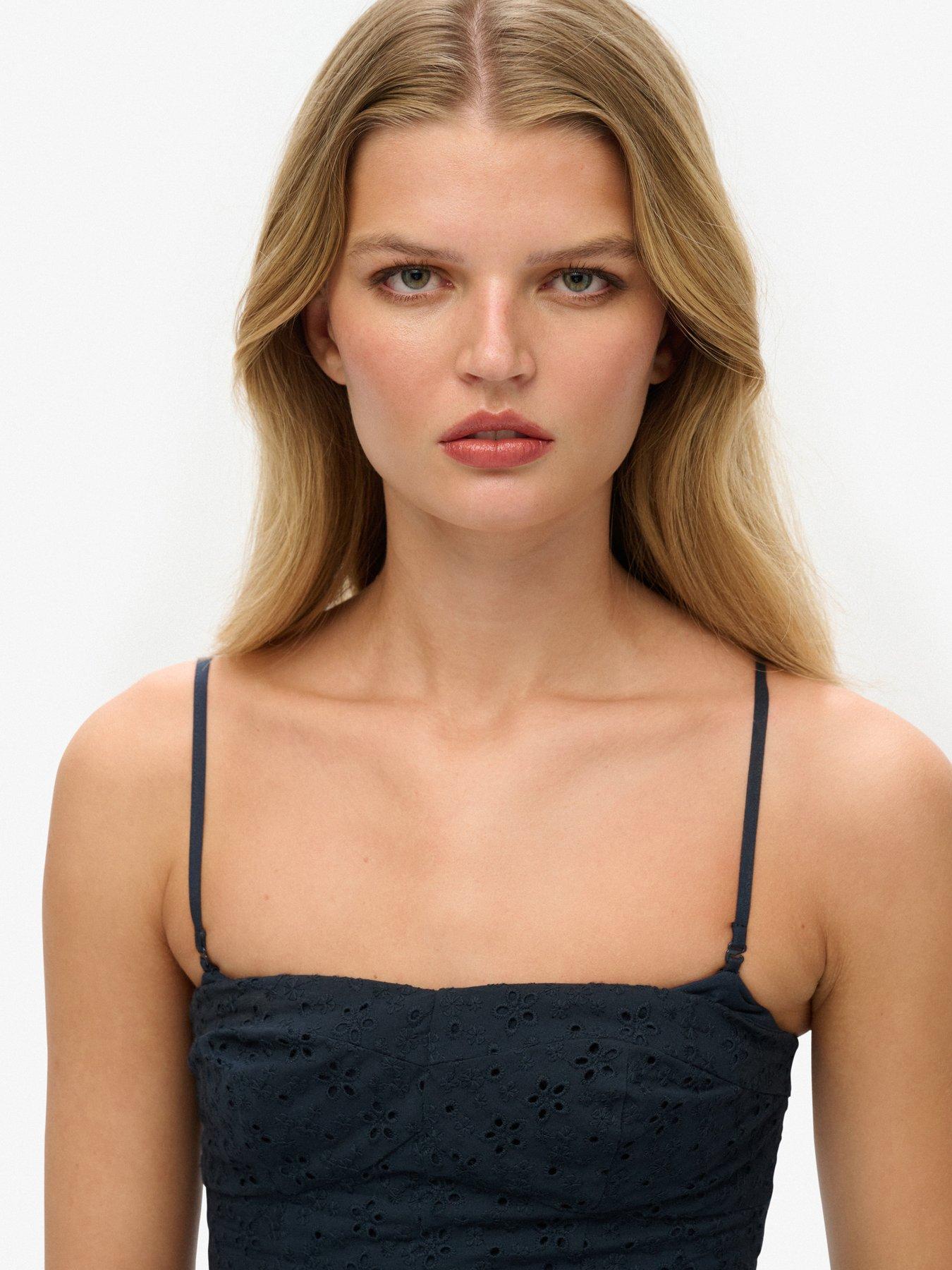 Superdry Broderie Cami Mini Dress - Blue | Very