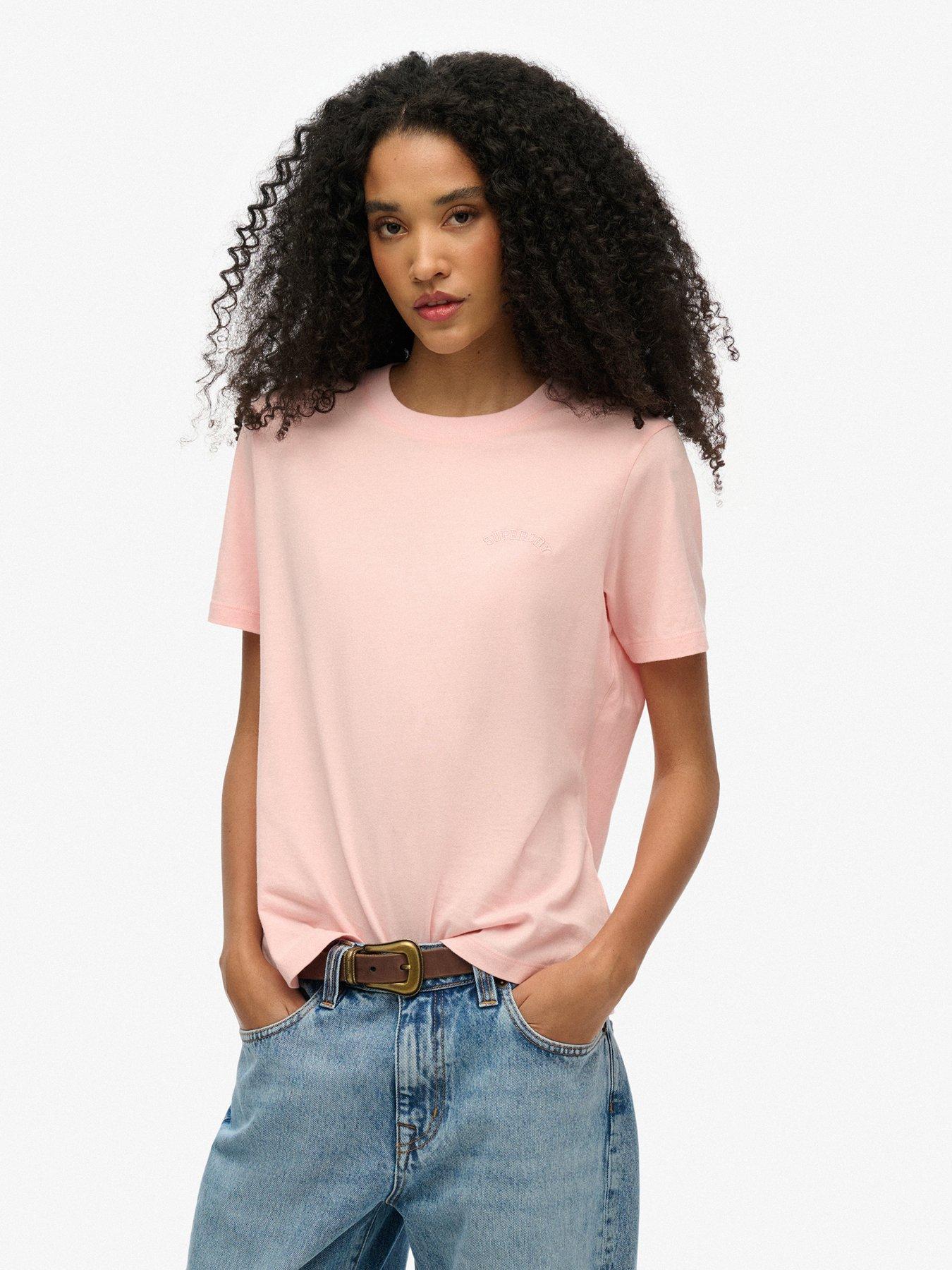undefined Essential Logo Embroidered T-shirt - Pink