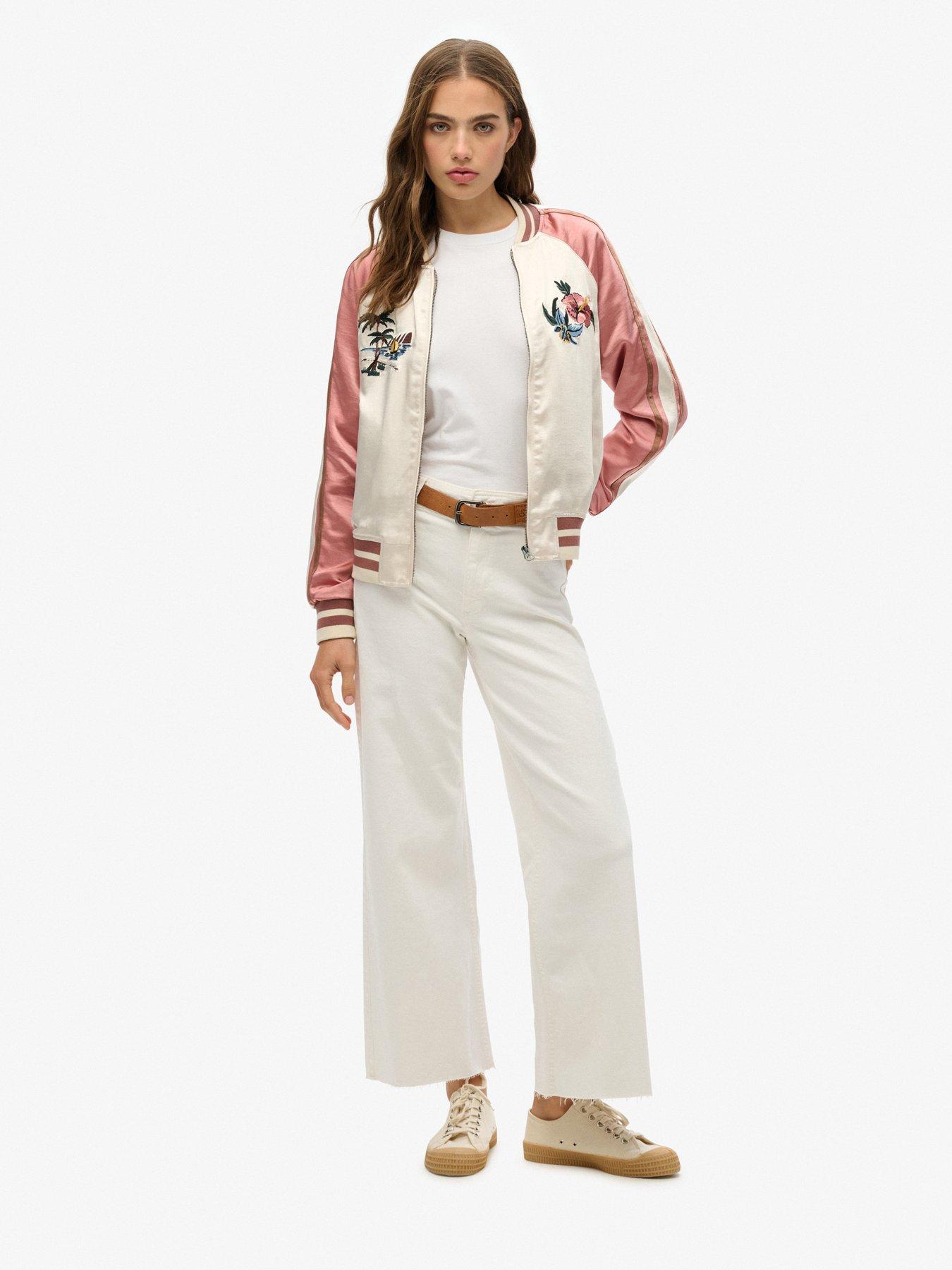 Image 3 of 6 of Superdry Suikajan Embroidered Bomber - White