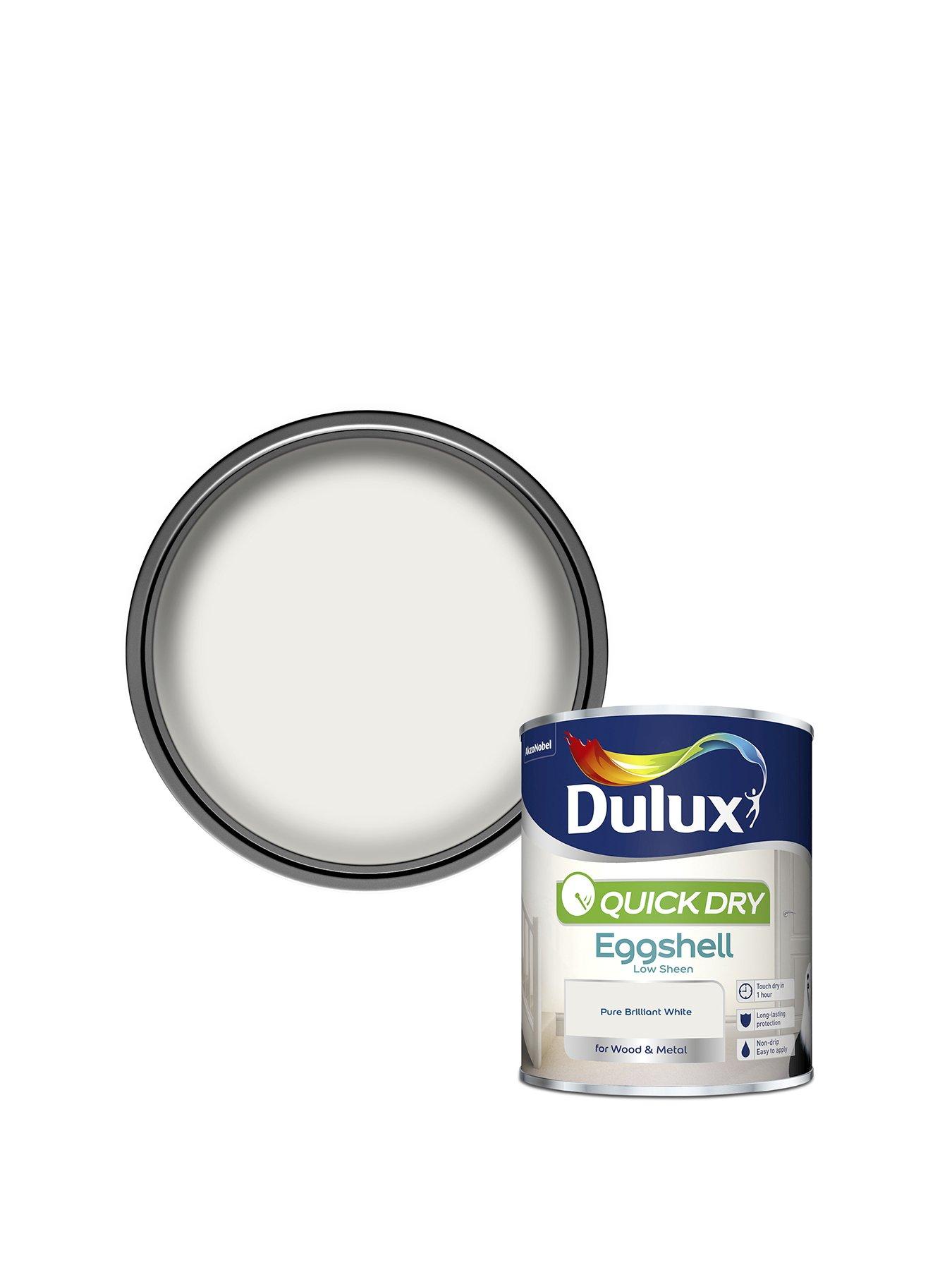 Image 1 of 6 of Dulux Quick Dry Eggshell Pure Brilliant White 750ml