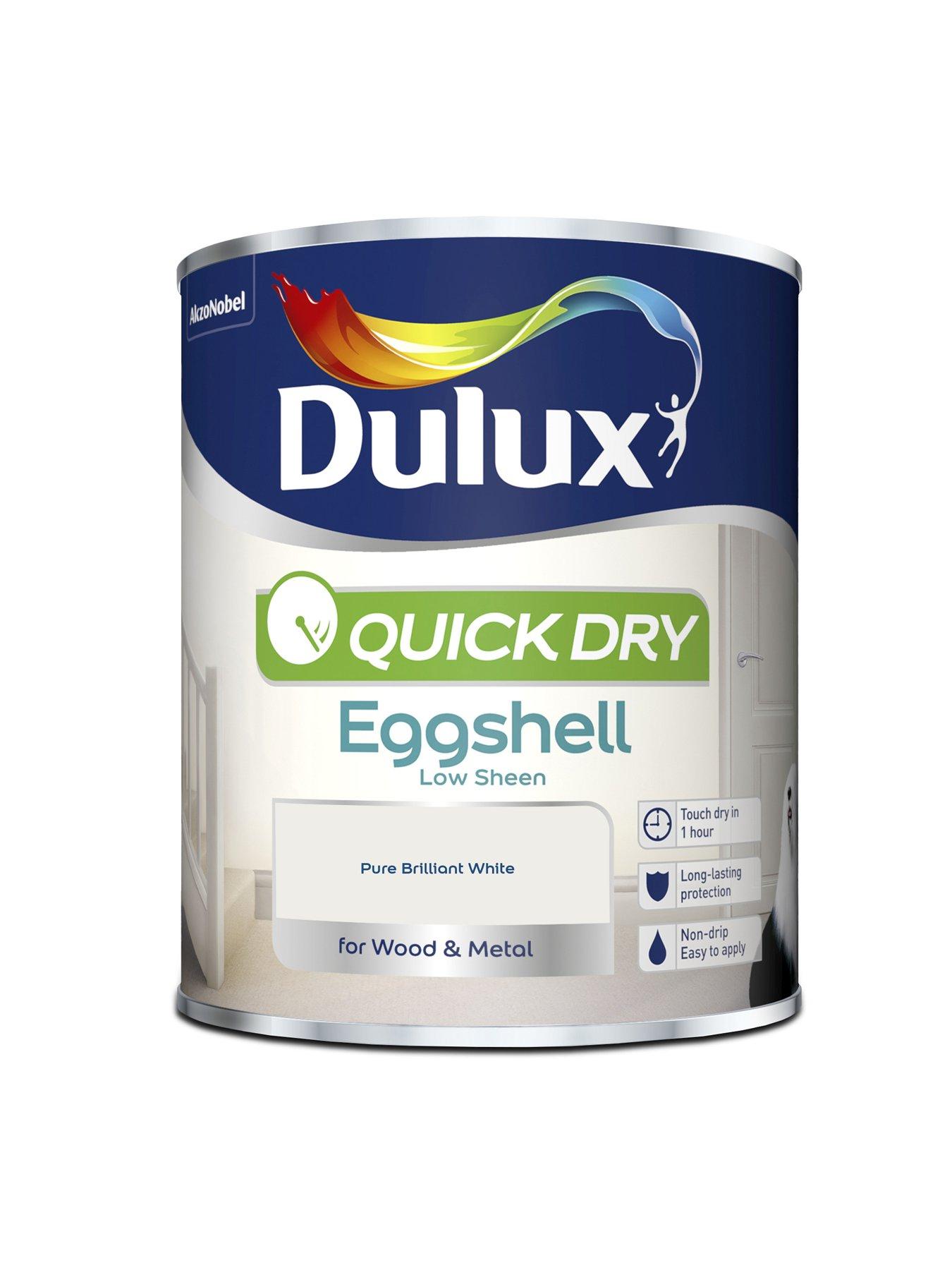 Image 2 of 6 of Dulux Quick Dry Eggshell Pure Brilliant White 750ml