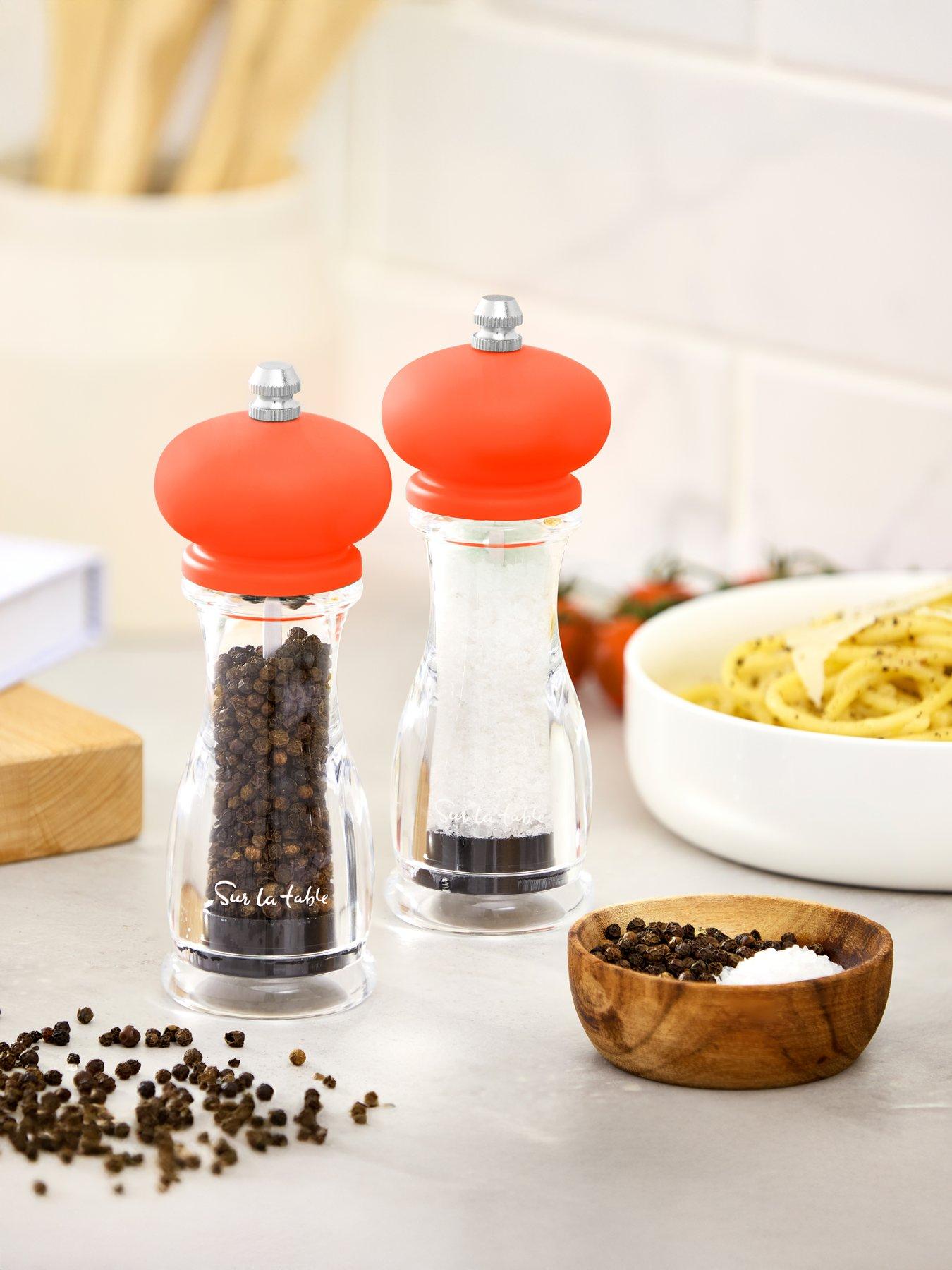 Sur La Table 2pc Classic Salt and Pepper Mill Set- Orange