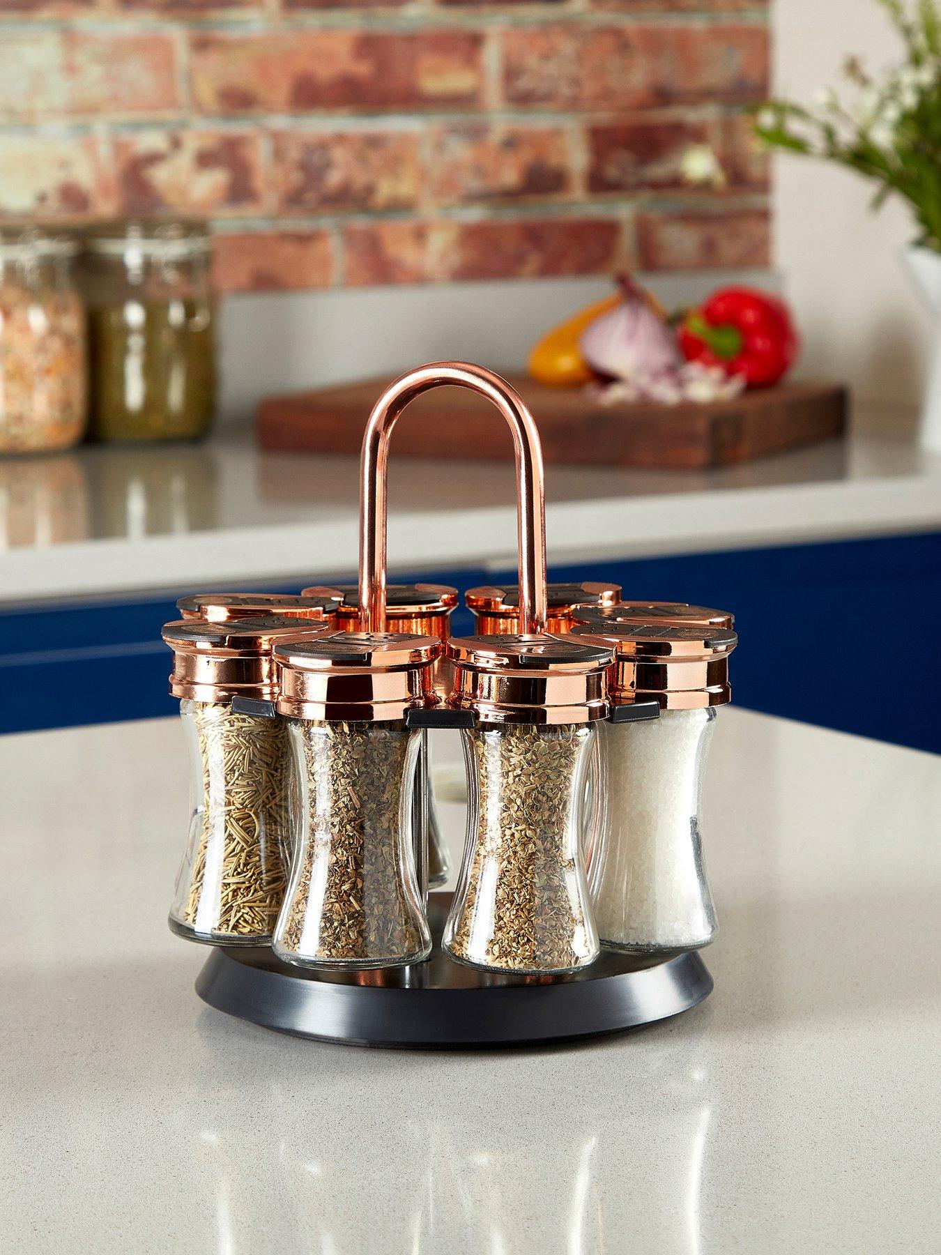 Tower Rose Gold Rotating Spice Rack