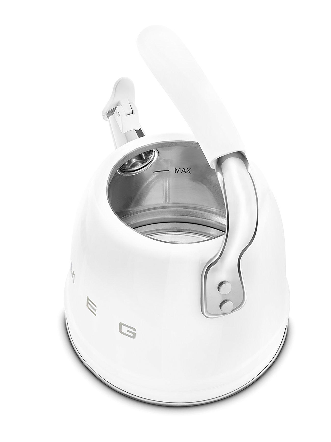 Image 6 of 6 of Smeg Whistling Kettle with Cool Touch Handle, 2.3L, White