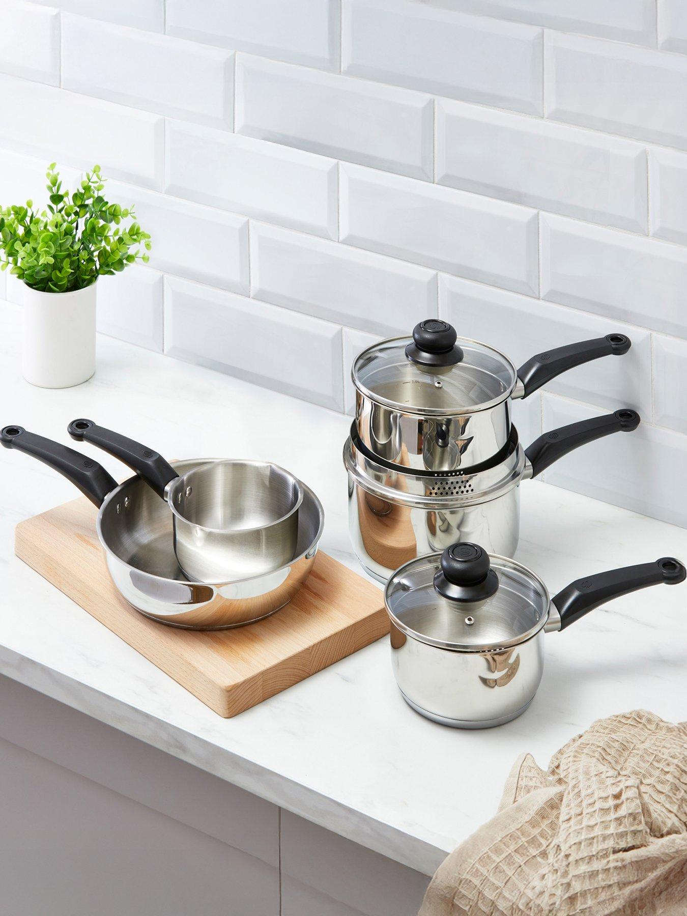 Swan Townhouse 5 Piece Pan Set Stainless Steel