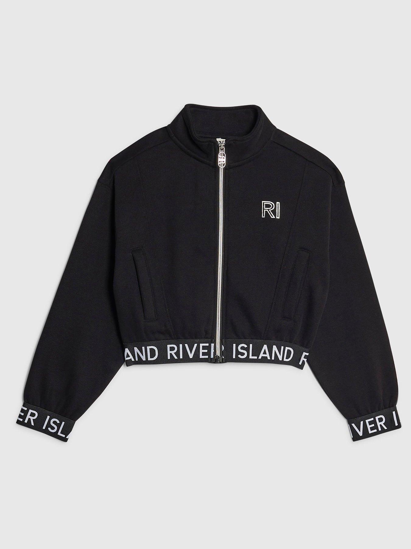 River Island Older Girls Waistband Bomber Jacket - Black