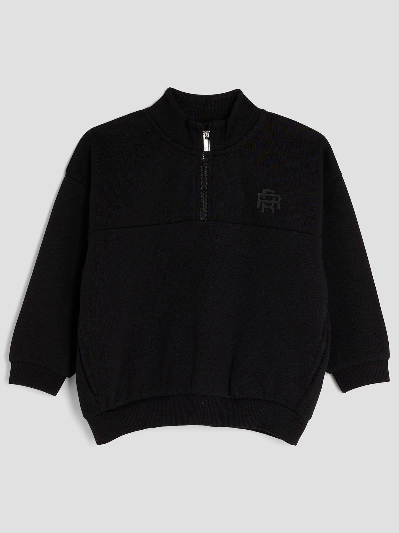 River Island Mini Boys Essentials Funnel Sweater - Black