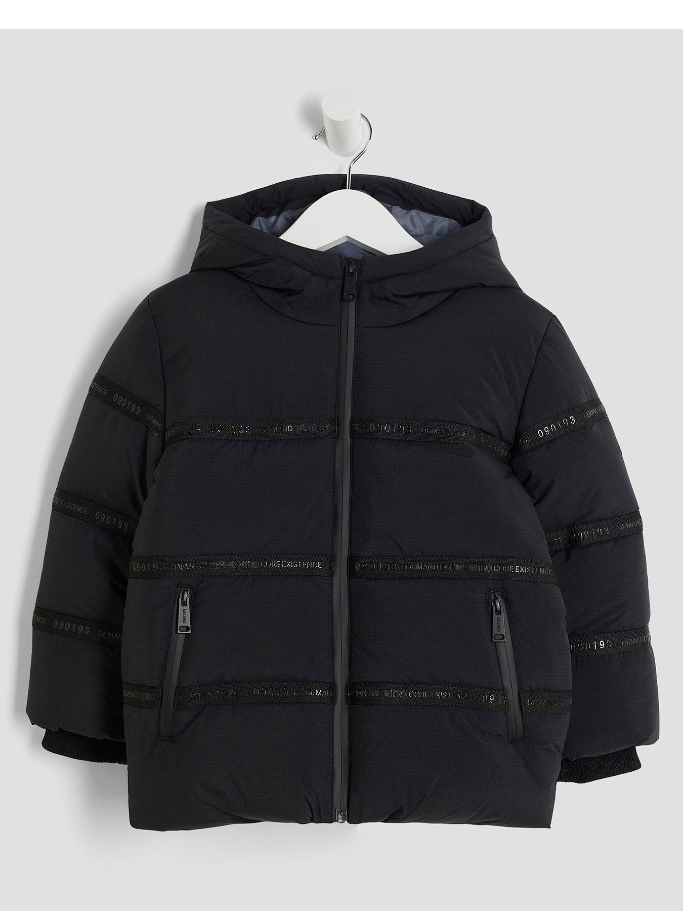 River Island Mini Mini Boys Heavyweight Puffer Jacket - Black