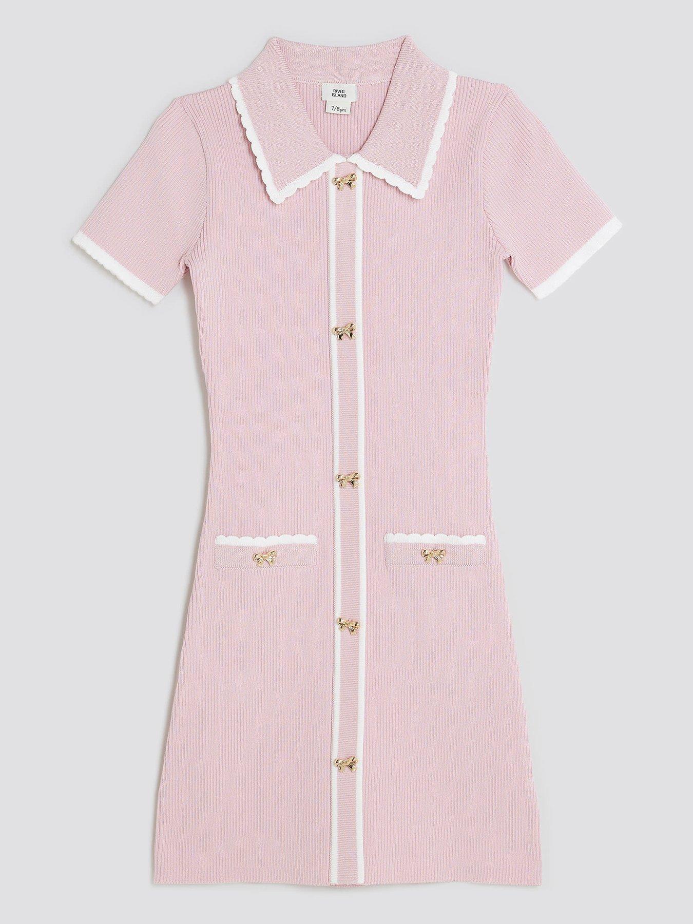 undefined Older Girls Polo Dress - Pink