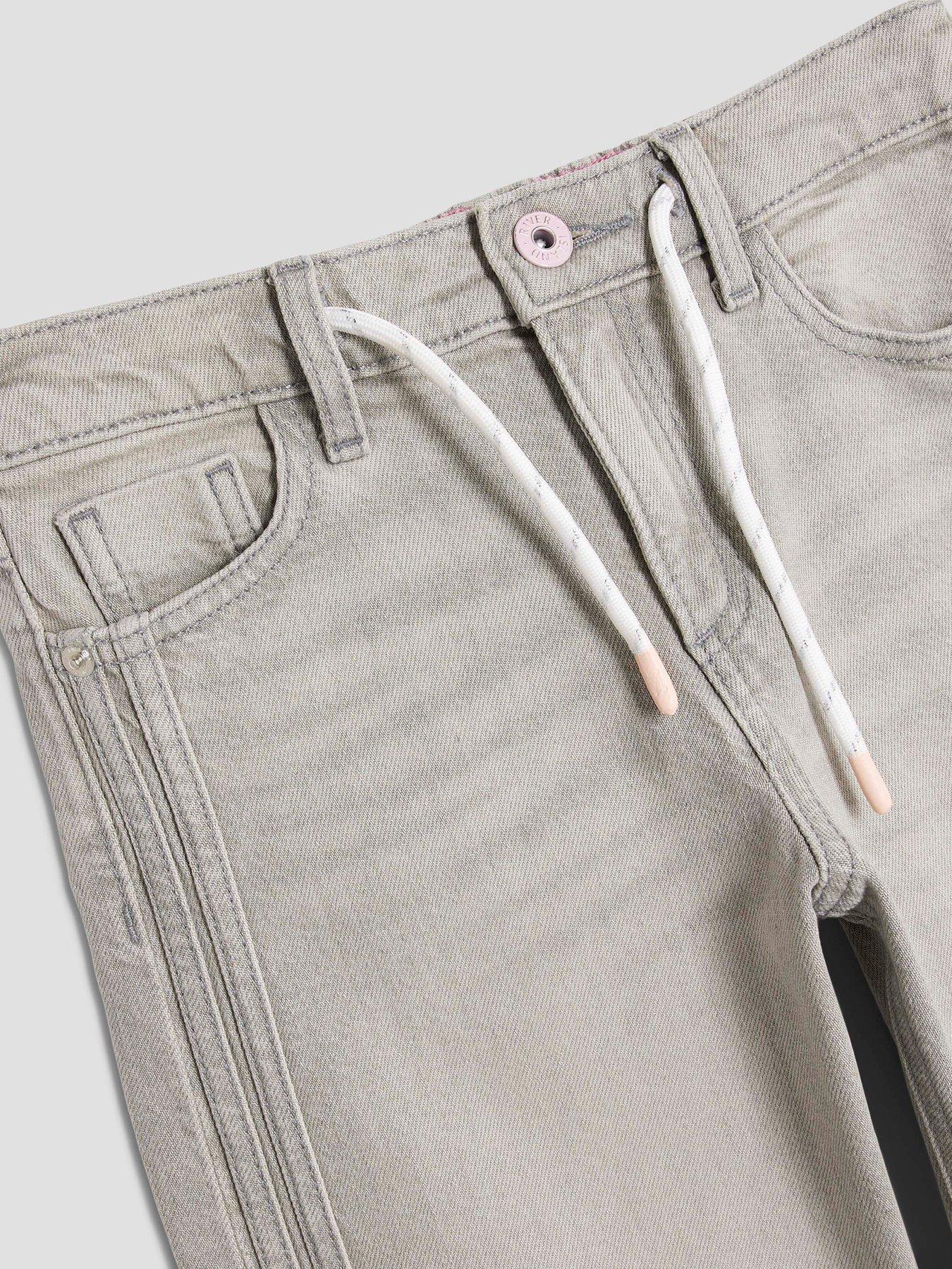 Image 3 of 4 of River Island Older Girls Pull On Wide Leg Jeans - Grey