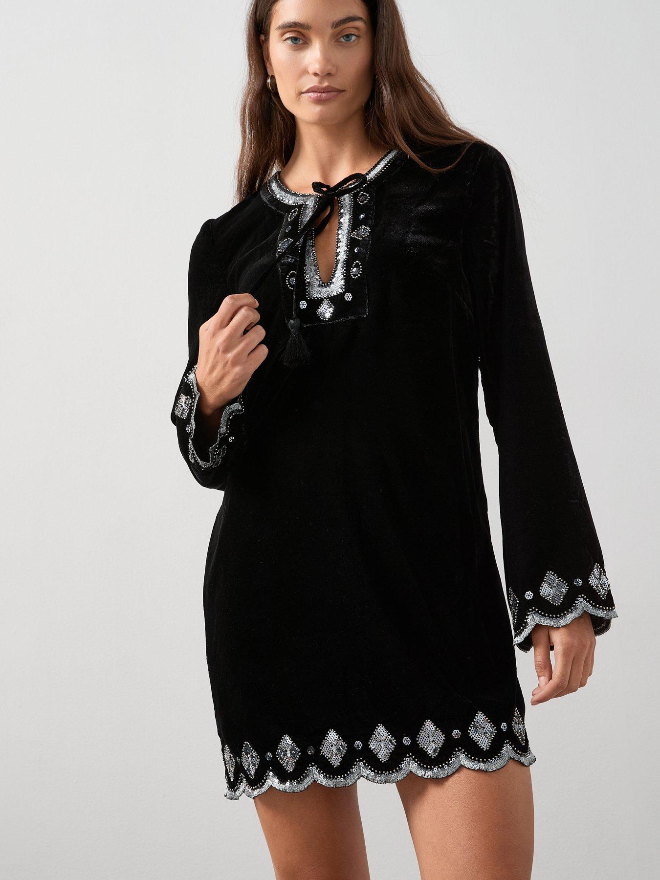 sachin and babi light blue dress Alicia Dress - Black - Merino Wool