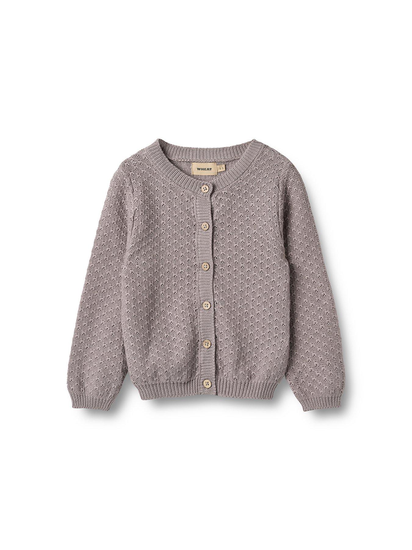 Wheat Girls Magnella Knitted Cardigan, Purple, Size Age: 5 Years