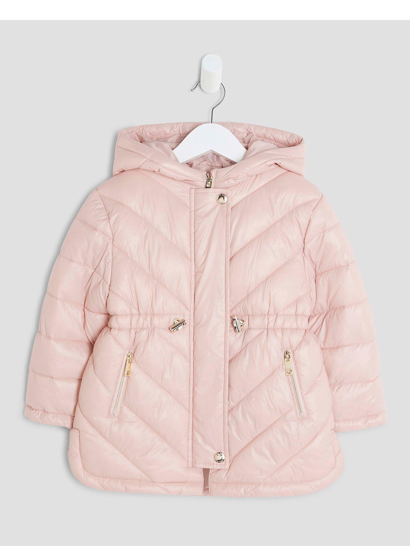 undefined Mini Girls Padded Zipped Coat - Pink