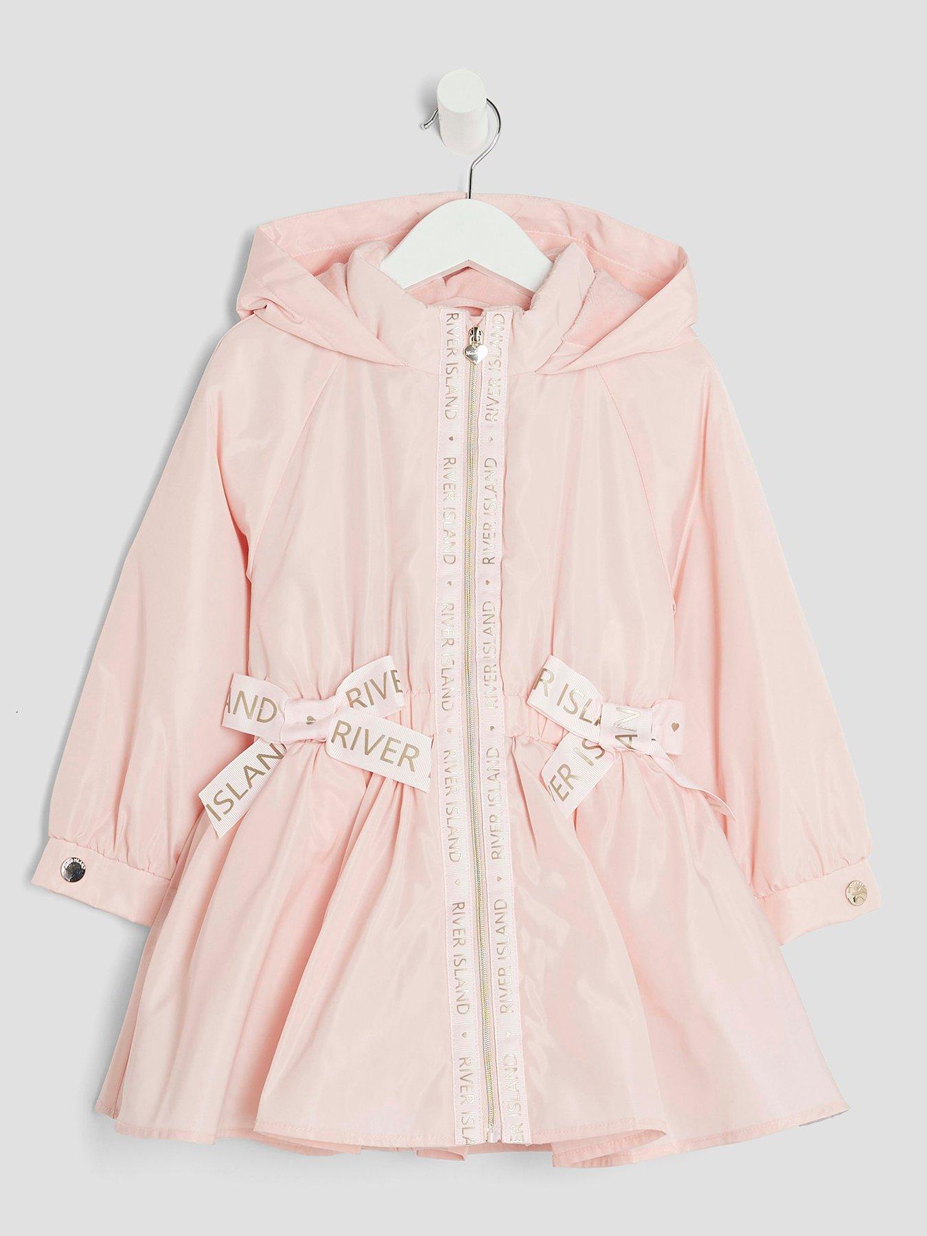 undefined Mini Girls Peplum Hooded Raincoat - Pink