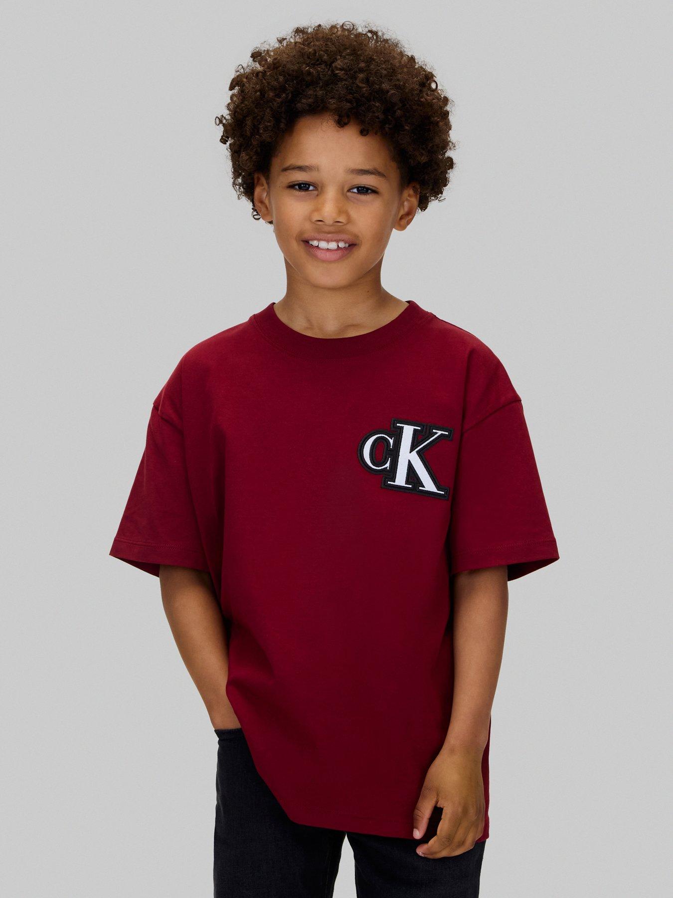 undefined Boys Graphic Short Sleeve T-Shirt - Dark Red